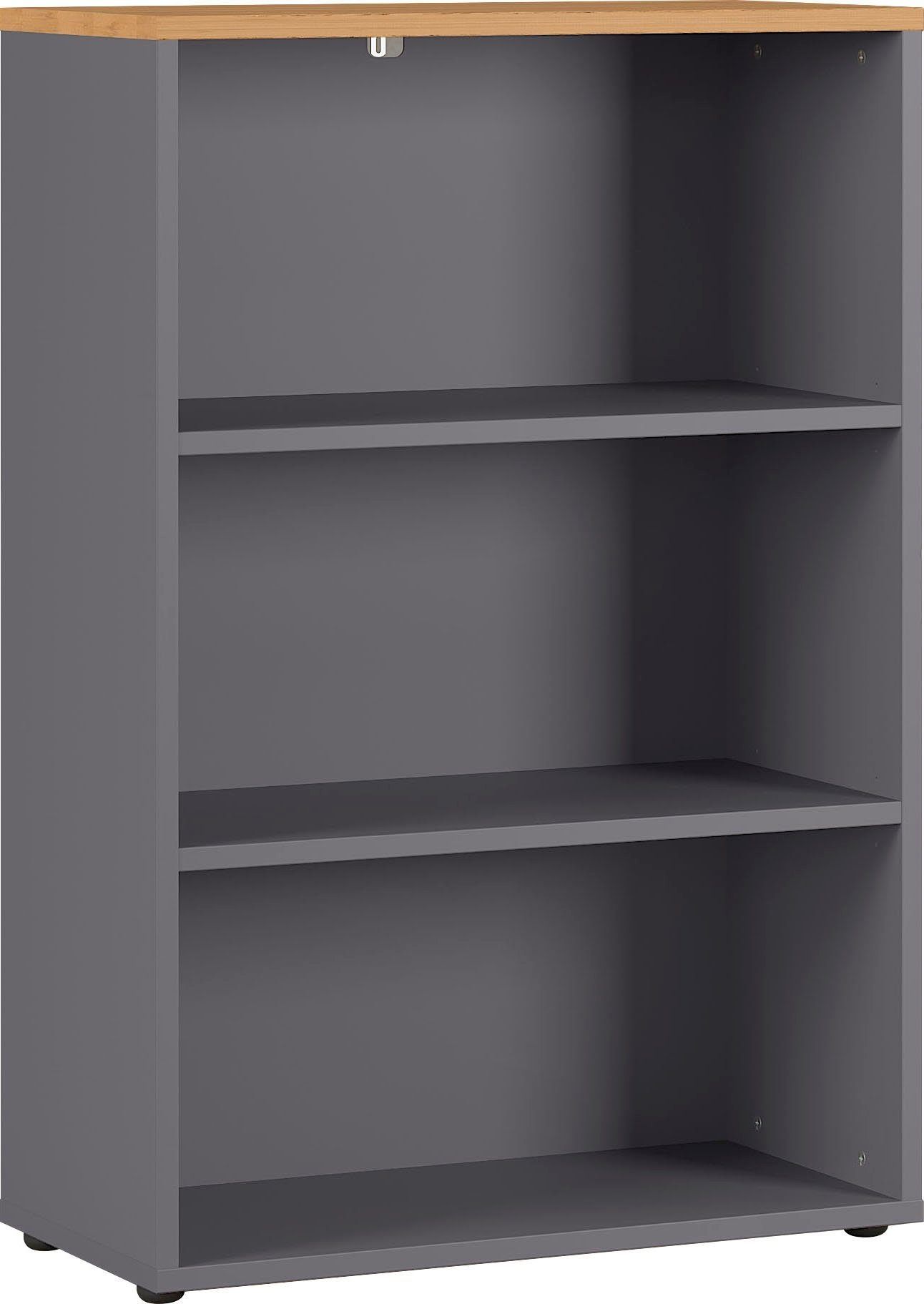 Agenda boekenkast medium – 120 cm hoog, grafiet met eiken accenten