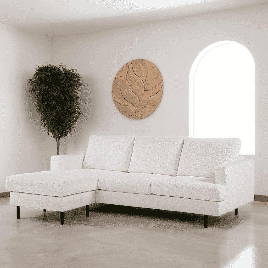 Alaya 3‑zits Loungebank in Bouclé – Comfort en stijl voor elke woonkamer