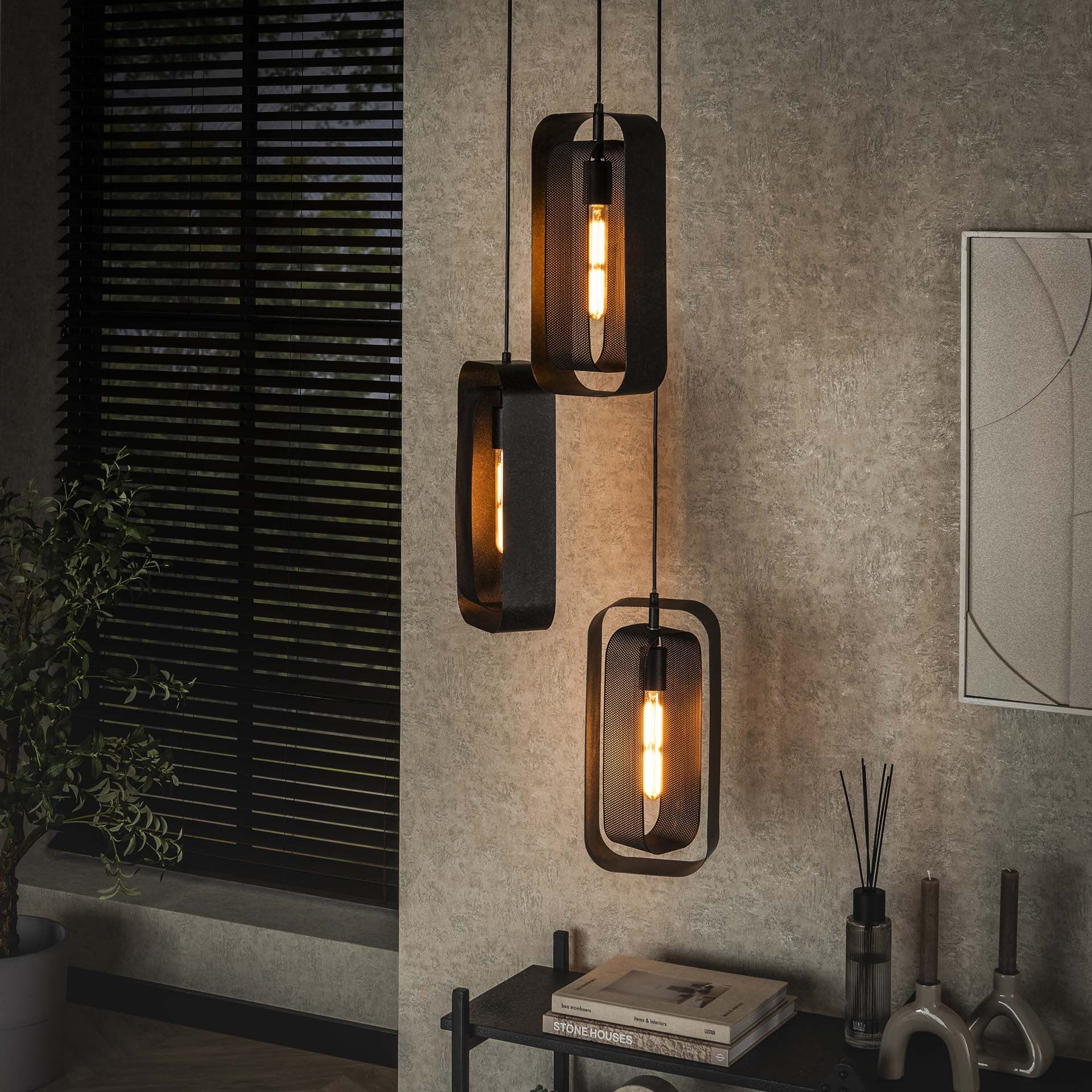 Allyse 3‑lamp Hanglamp – Artic Zwart van LifestyleFurn