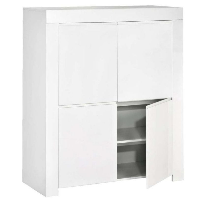 Amalfi Opbergkast 140 cm – Hoogglans wit van Pesaro Mobilia