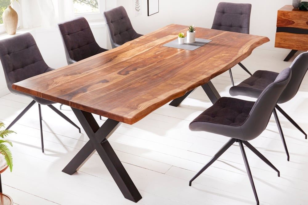 Amazonas X eettafel 180 cm – natuurlijk Sheesham van Invicta Interior