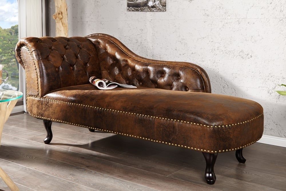 Antiekbruine Chesterfield Chaise Longue 170 cm – Klassiek Comfort van Invicta Interior