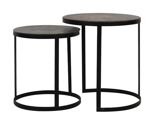 Antieke Brons Bijzettafelset Trelo van Light & Living – Stijlvolle Ronde Tafels