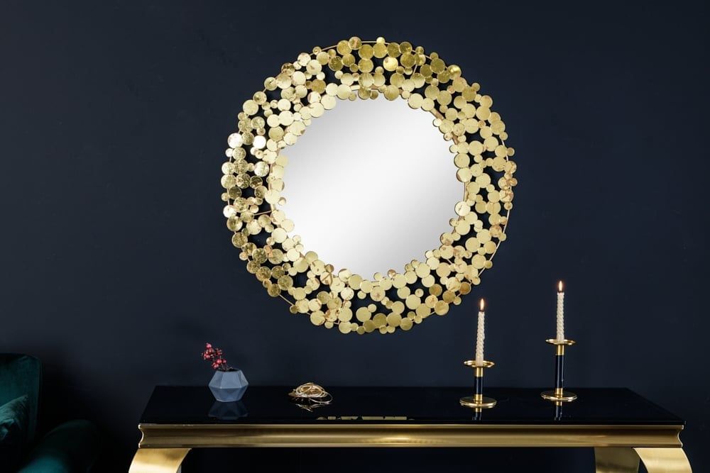 Antieke Metalen Wandspiegel COINS 80 cm – Elegant & Handgemaakt