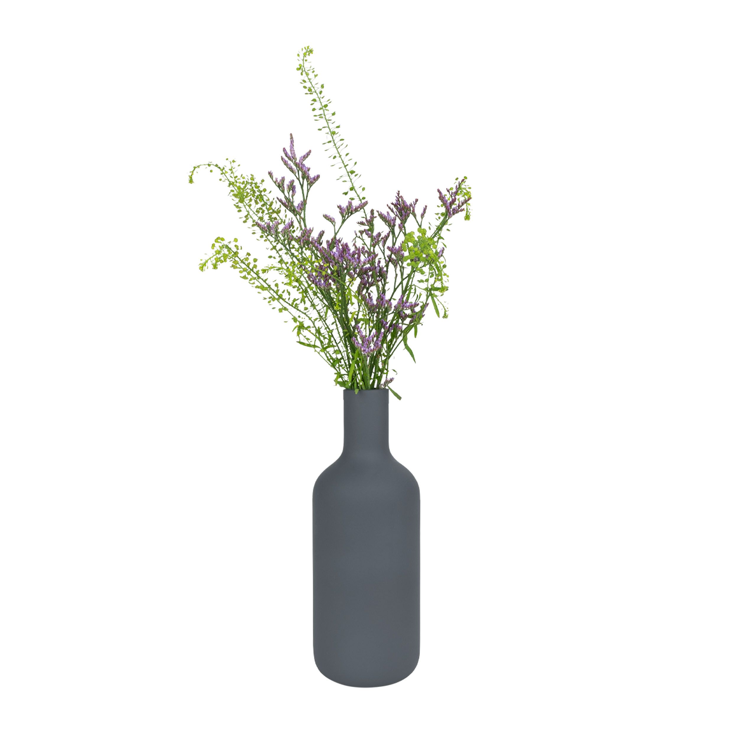 Antraciete QUVIO vaas – stijlvolle matte bloemenhouder voor elk interieur
