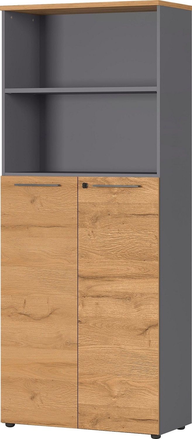Archiefkast Agenda L – 197 cm hoog, grafiet met grandson eiken | Germania