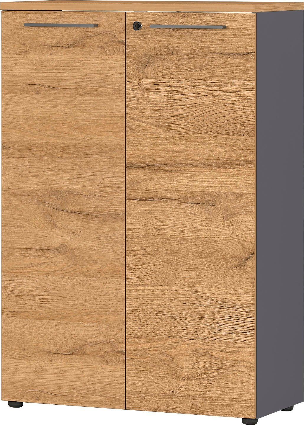Archiefkast Agenda S 120 cm – grafiet & eiken, functioneel en stijlvol