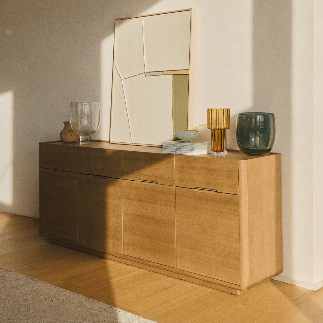 Arelida Dressoir van Kave Home – 200 cm, eiken, bruine afwerking