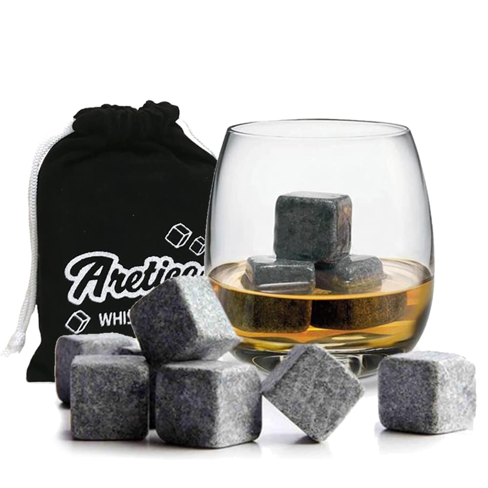 Aretica Whiskey Stenen – Vierkante Set van 9 Stuks (Antraciet)