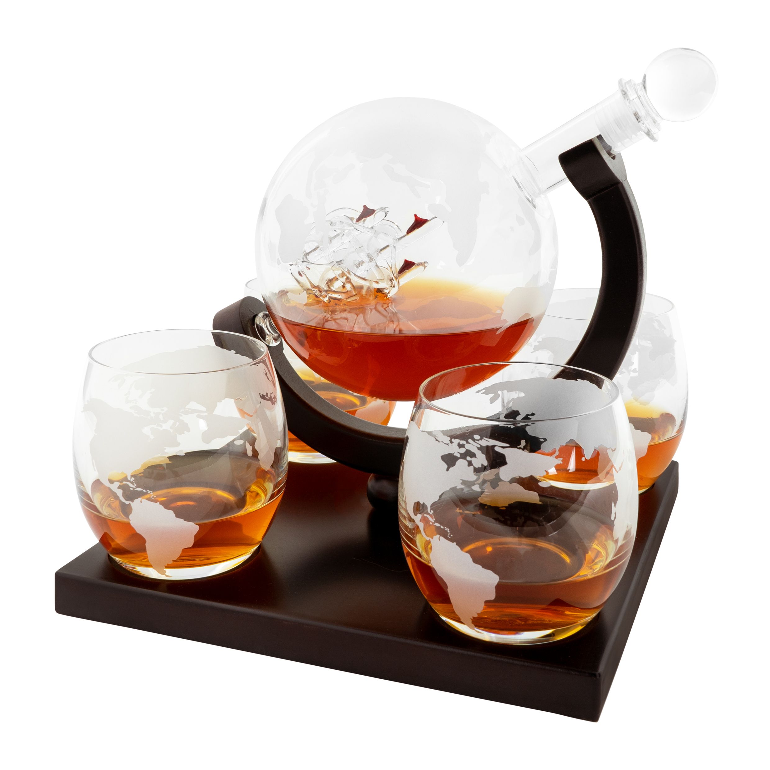 Aretica Whiskeykaraf met 4 Glazen – Stijlvolle Set voor Elke Borrel