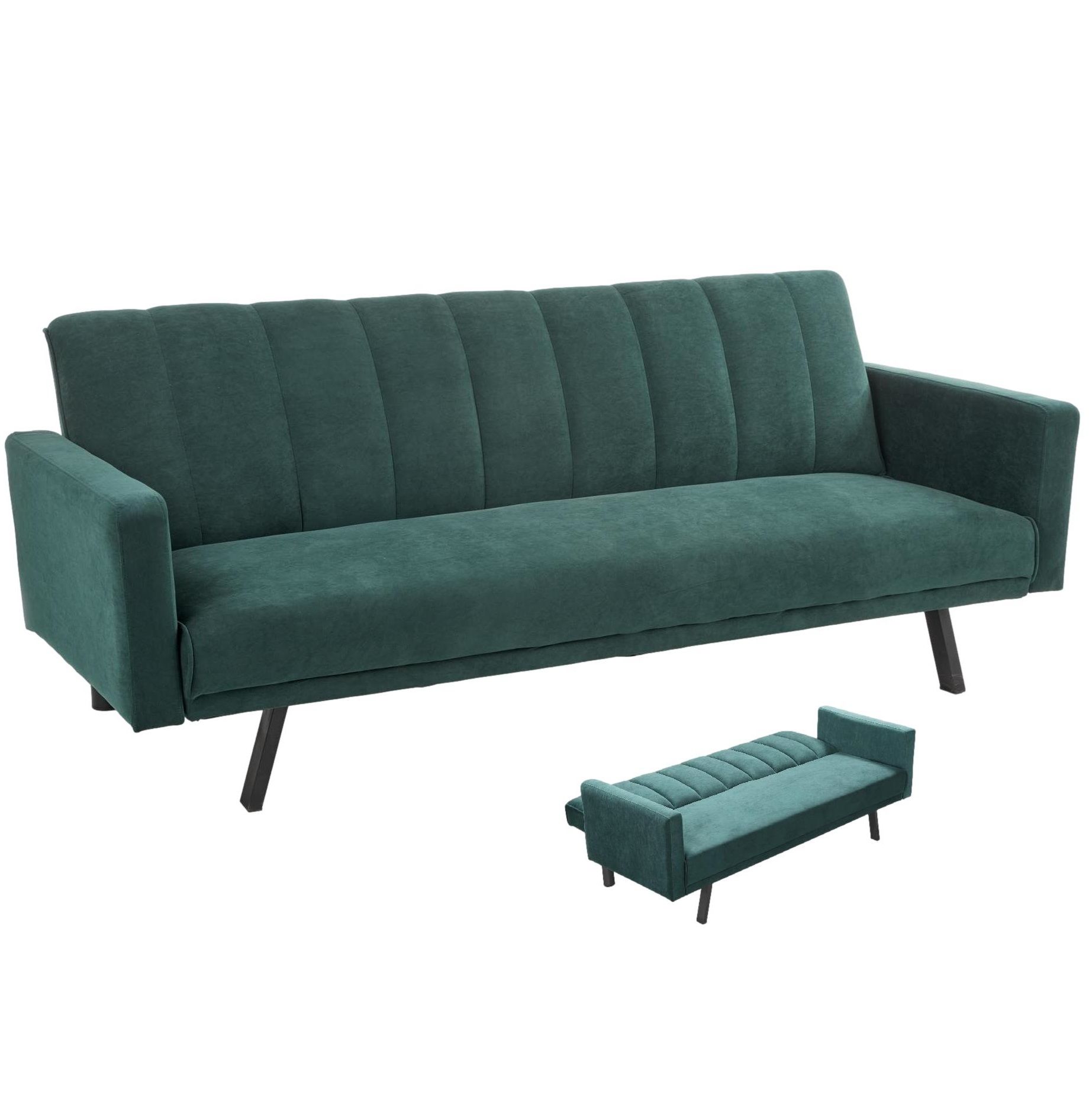 Armando Slaapbank 192 cm – Luxe Velvet in Donkergroen voor een stijlvolle living
