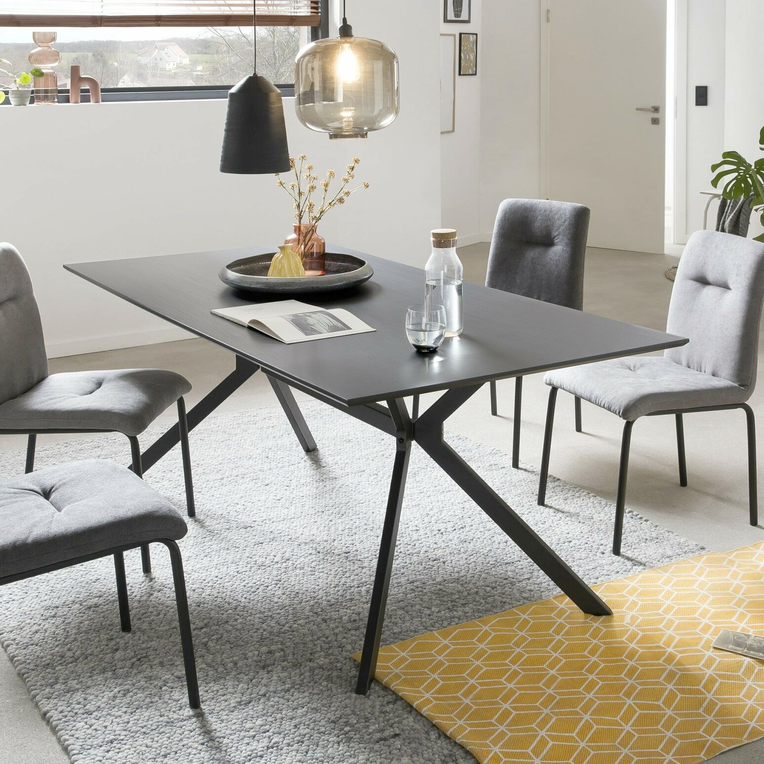 Artistiq Alfonso eettafel 180 × 90 cm – Zwart design voor elke eetkamer