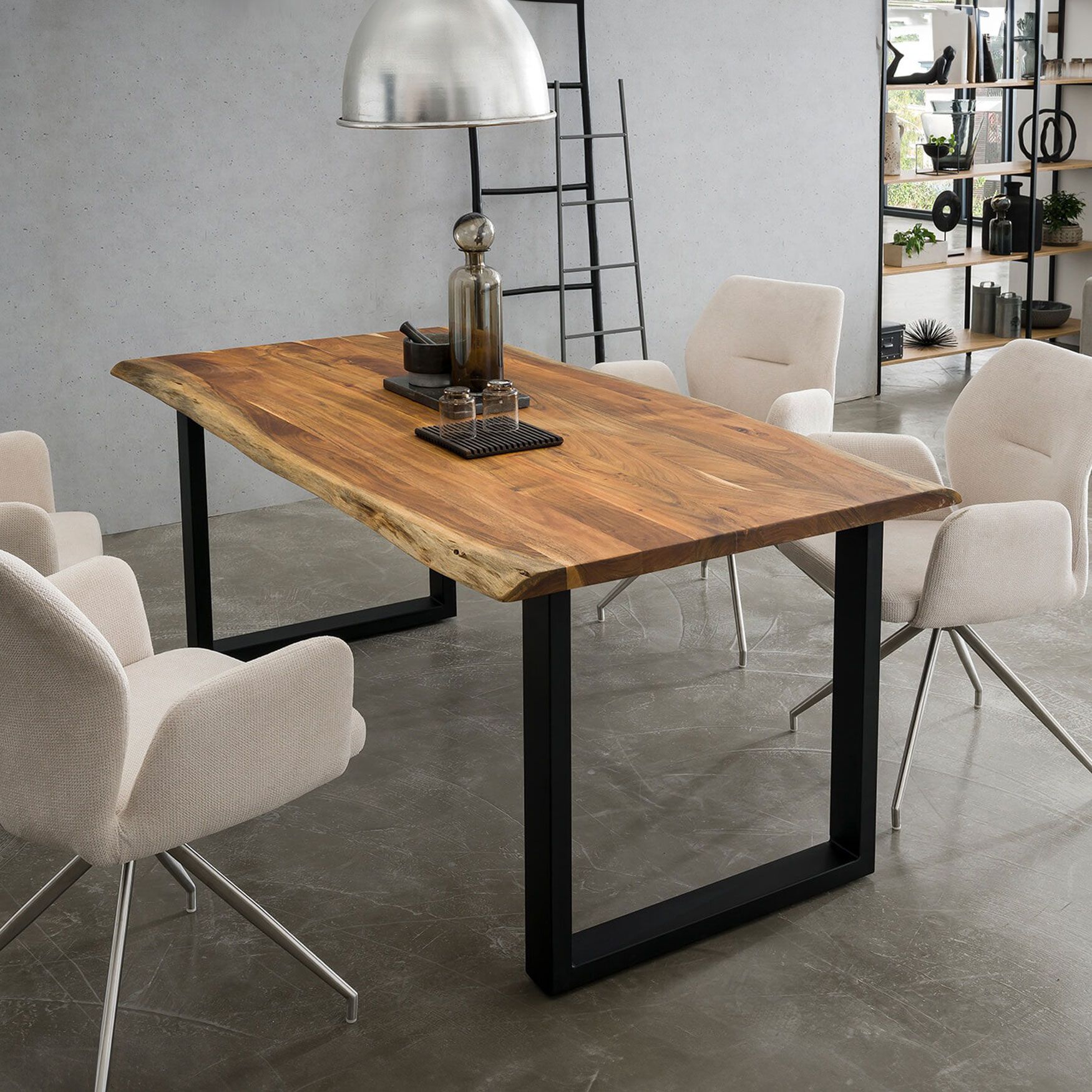 Artistiq Davy Eettafel van Massief Acaciahout – 140 × 80 cm, Bruin