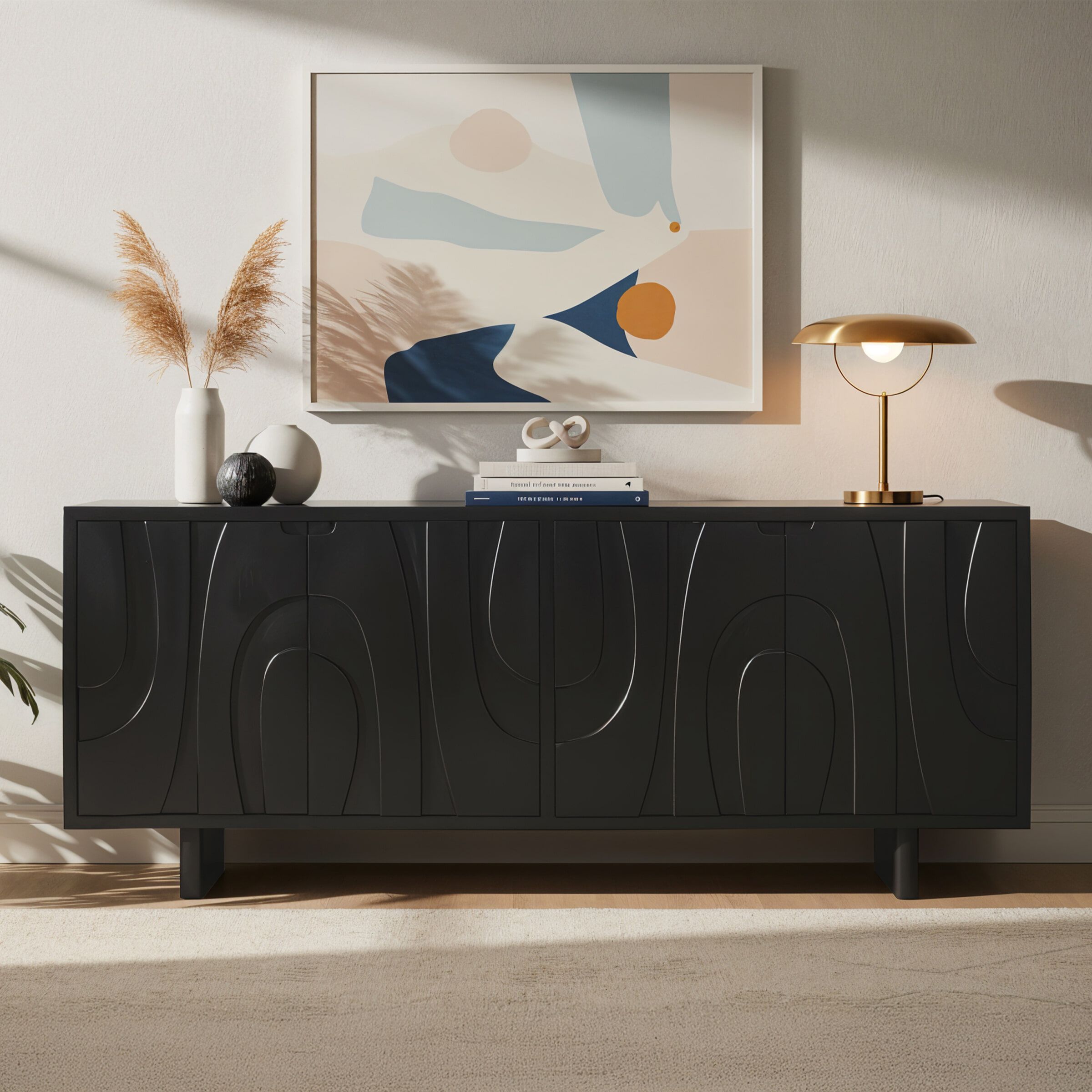 Artistiq Dressoir Elisebeth – Tijdloos Mangohout in Zwart