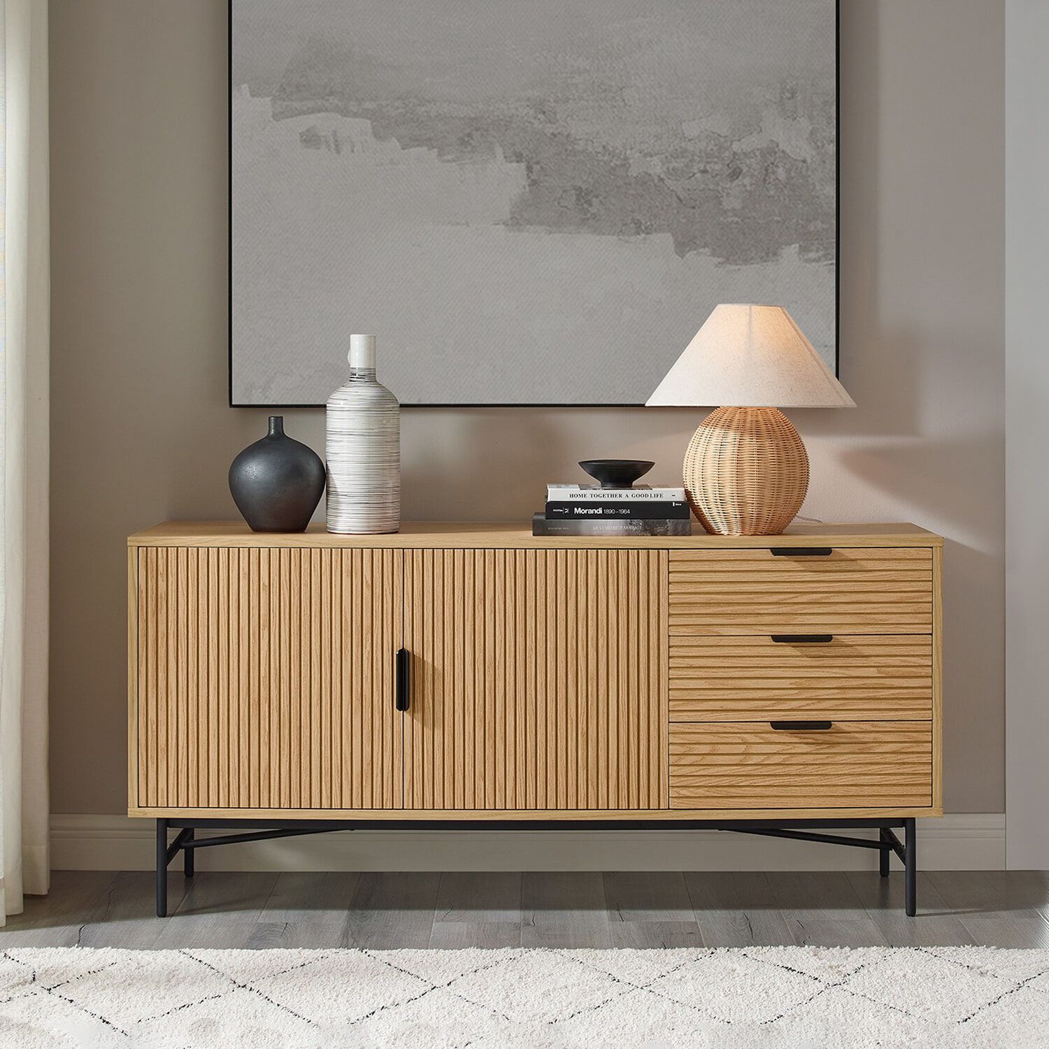 Artistiq Dressoir Shoua – Strak Scandi‑design met duurzame eikenlook