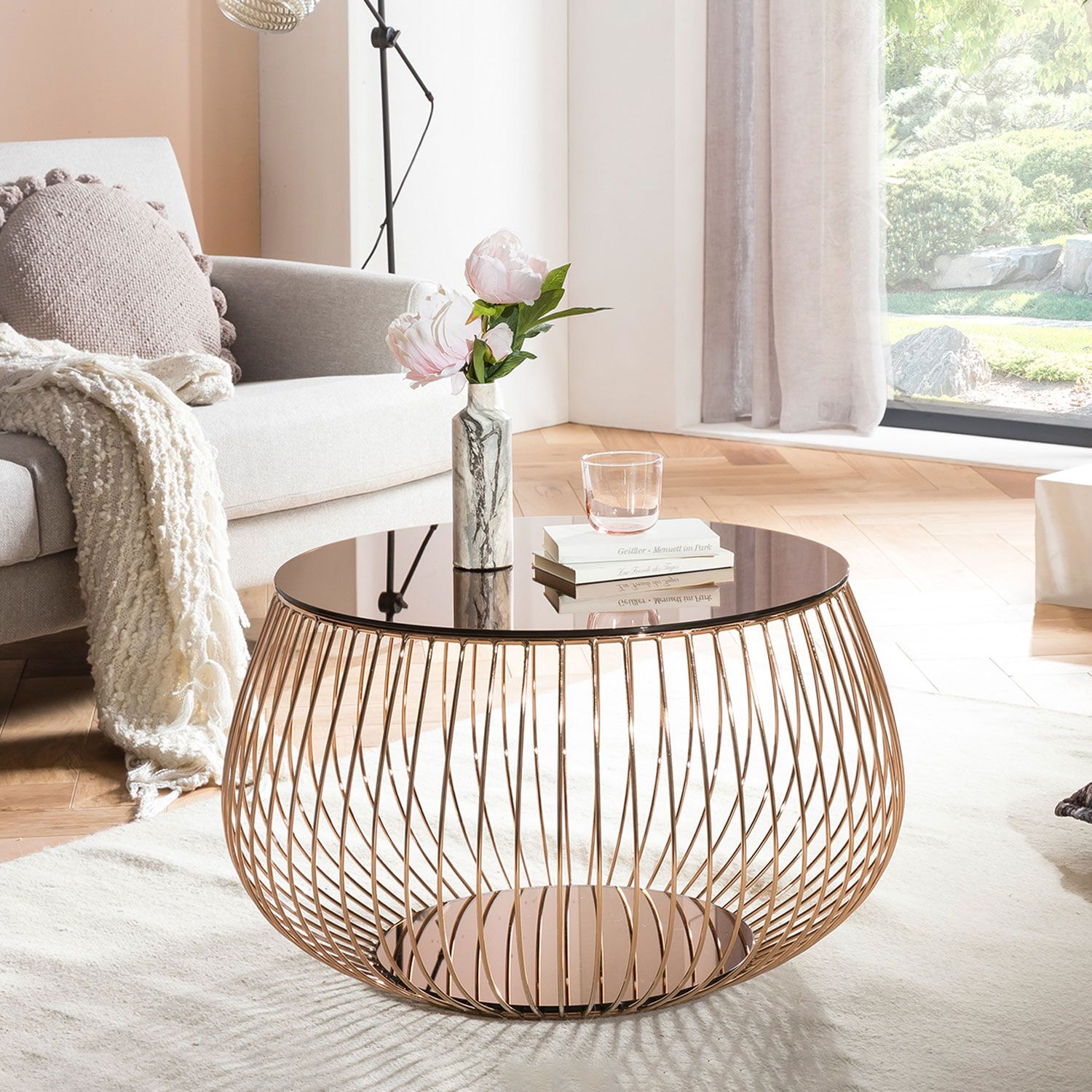 Artistiq Esra Salontafel 72 cm – Ronde eyecatcher in roségoud voor elke woonkamer