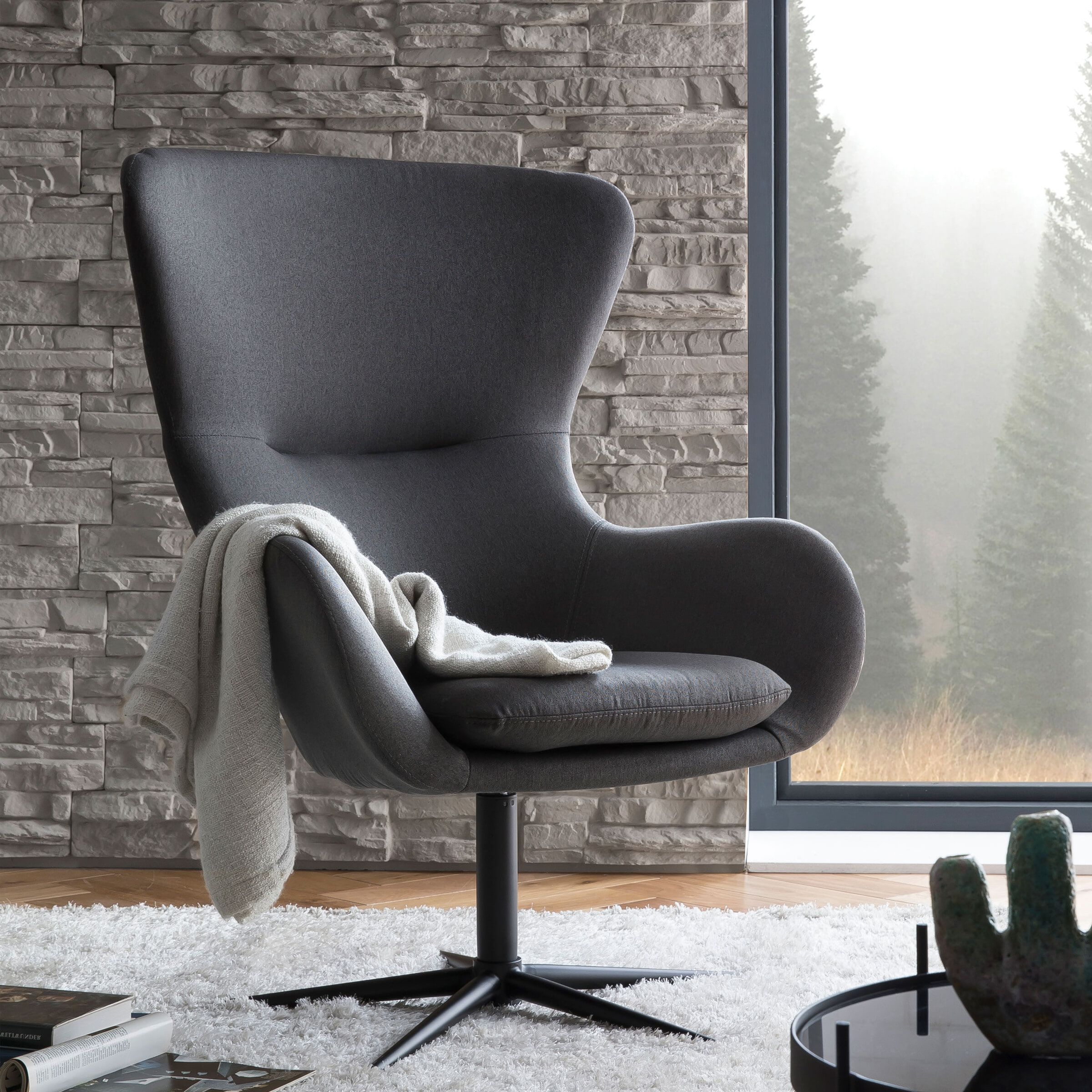 Artistiq Fauteuil Luiz – Modern Grijze Draaifunctionele Loungefauteuil