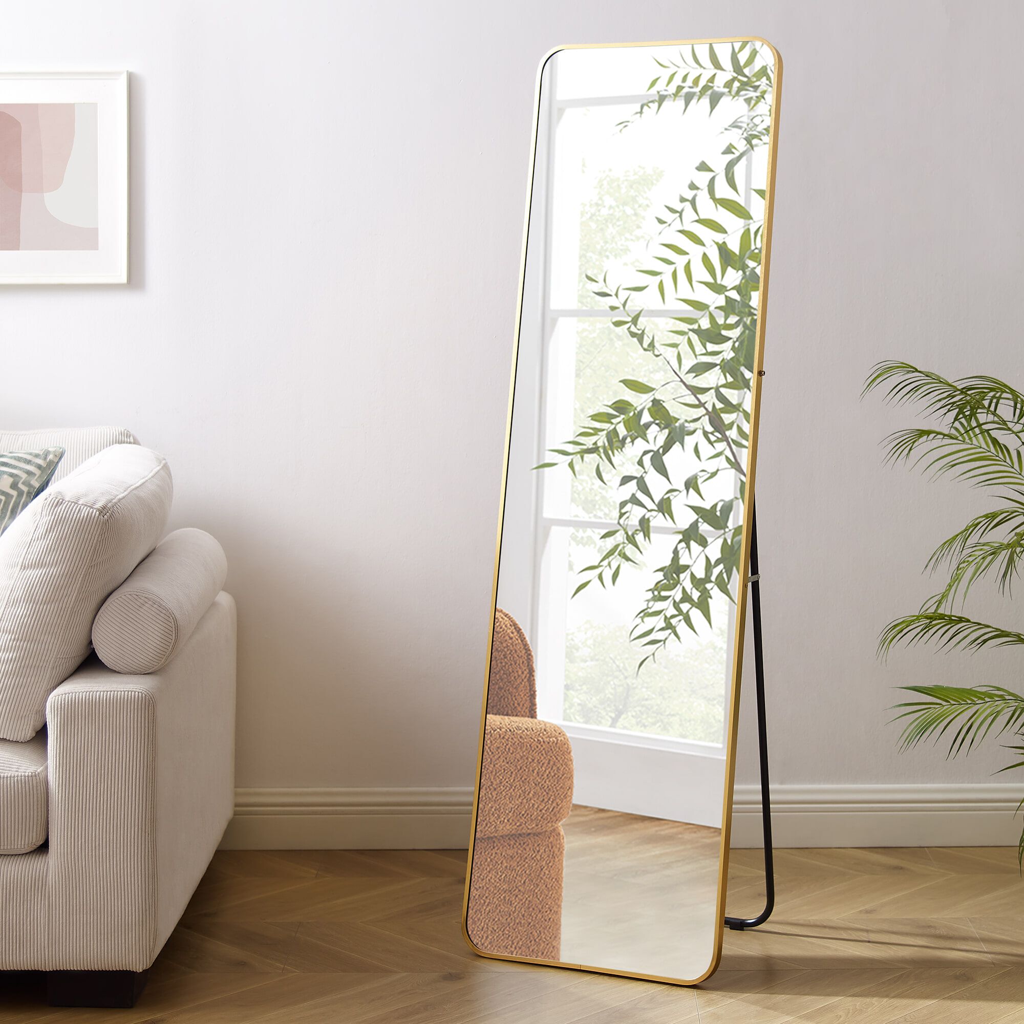 Artistiq Jani staande spiegel 160 x 50 cm – luxe goudkleurig design