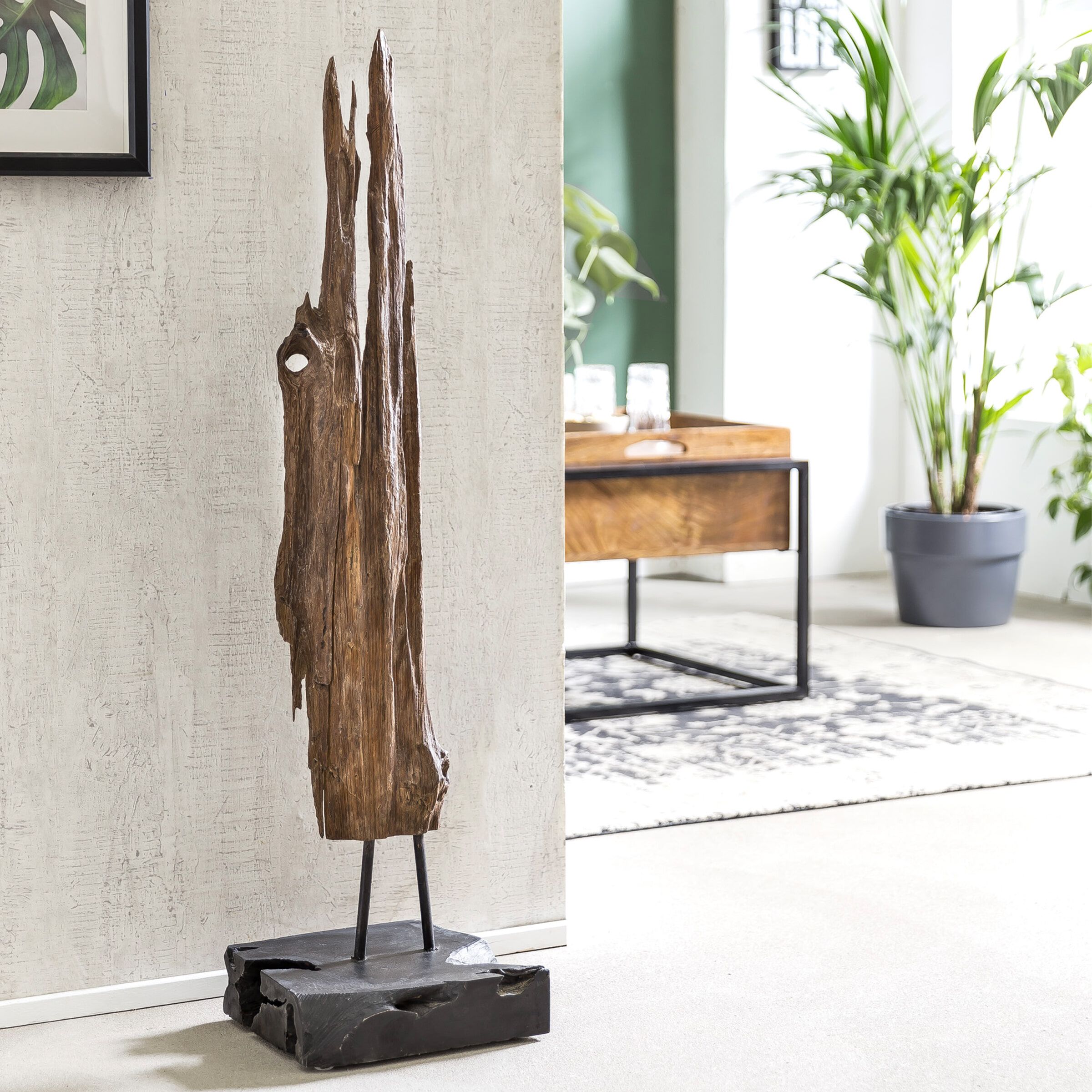 Artistiq Jeanelle Sculptuur van Gerecycled Teakhout – Uniek, Duurzaam en Impresief