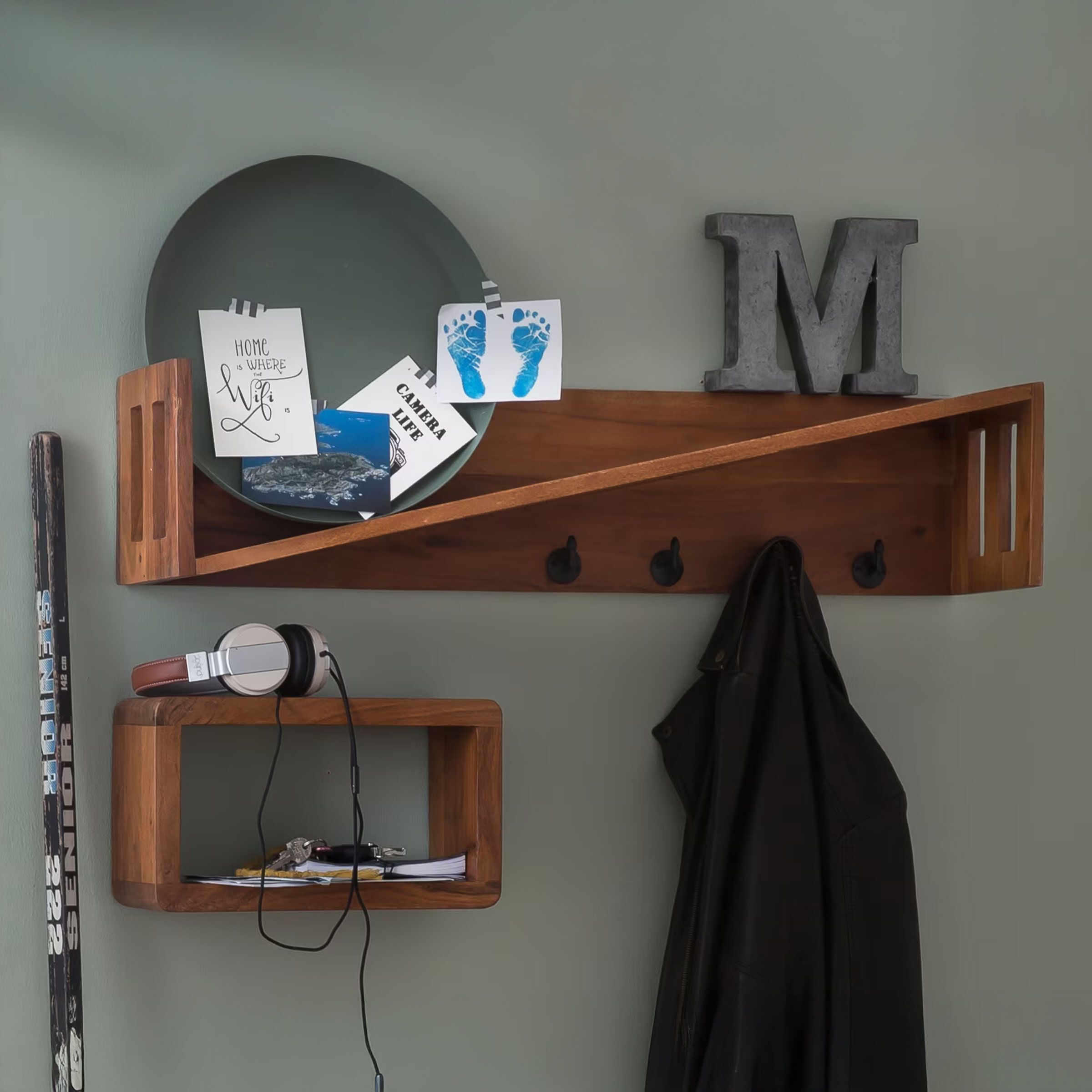 Artistiq Kapstok Crystal Mangohout – Stijlvolle, Ruimtebesparende Wandgarderobe (90 cm)