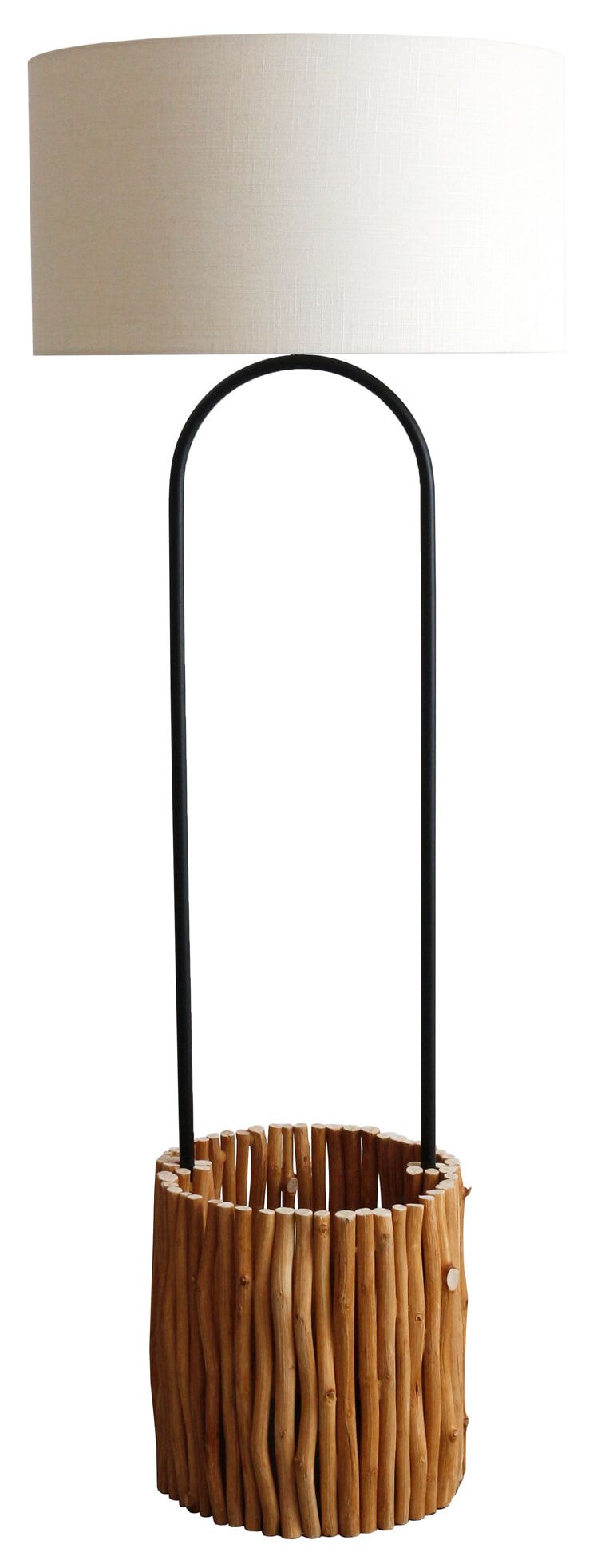 Artistiq Kenyanna Vloerlamp met Drijfhouten Plantenmand – Natuurlijke Elegantie