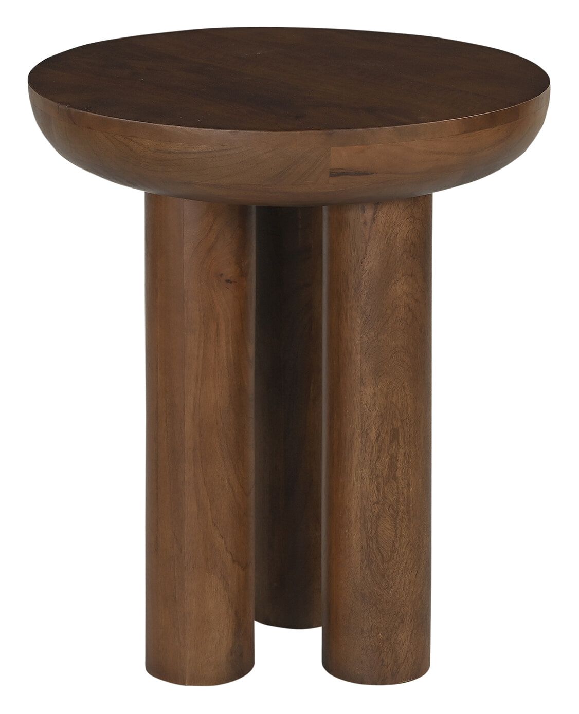 Artistiq Leighanna – ronde bijzettafel van massief mangohout, 50 cm, warm bruin