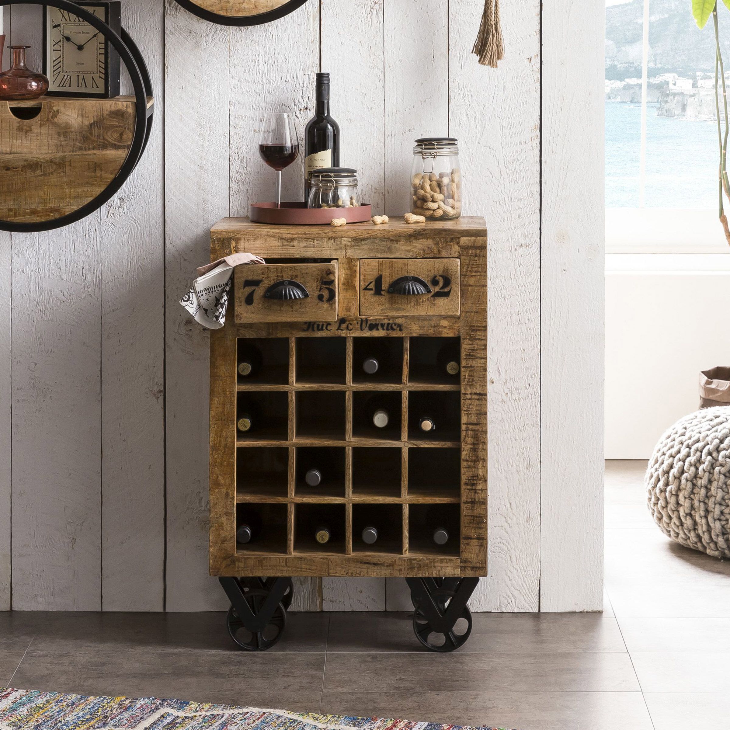 Artistiq Living Armin Wijnkast – Industrieel design in mangohout