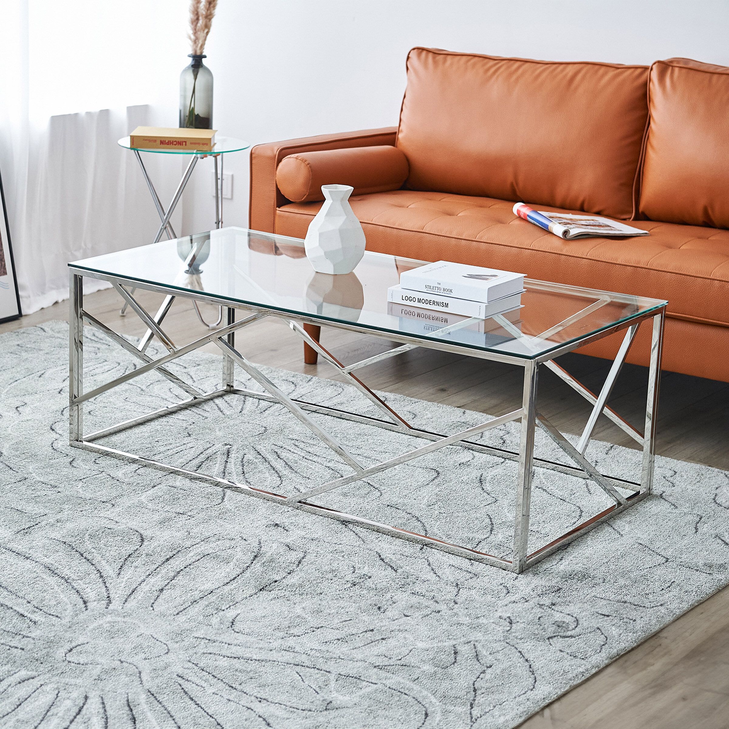Artistiq Living Mischa salontafel 120 × 60 cm – modern zilveren design
