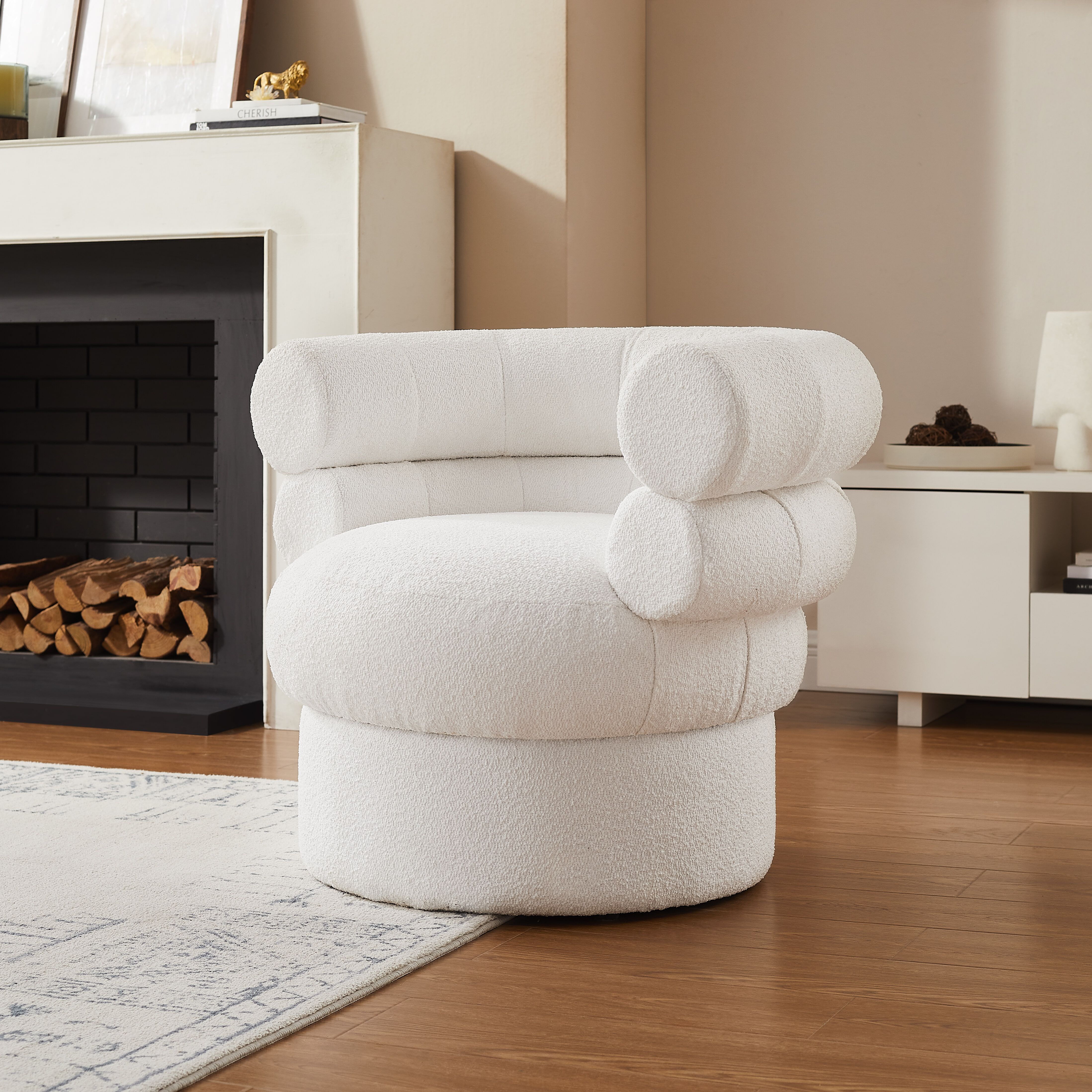 Artistiq Merrick Fauteuil in wit – modern Scandi design met draaivoet