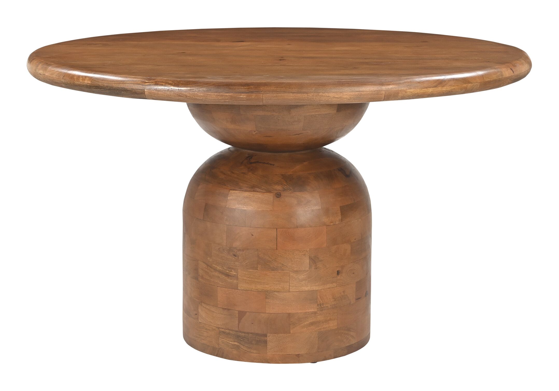 Artistiq Naveen ronde eettafel – 130 cm mangohout, warm bruin
