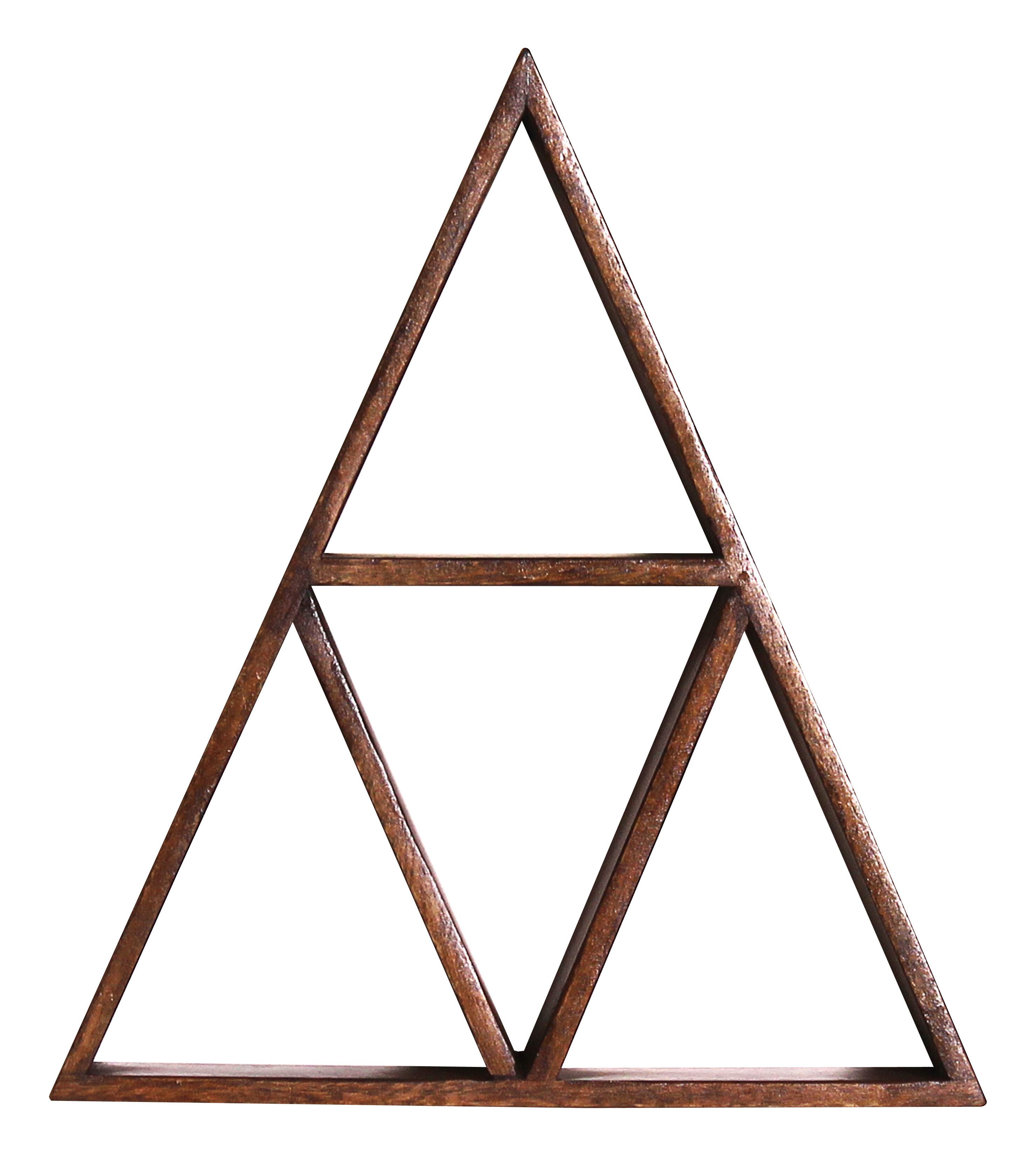 Artistiq Novella Wandrek – Elegante driehoekige plank van mangohout (45 × 40 cm)
