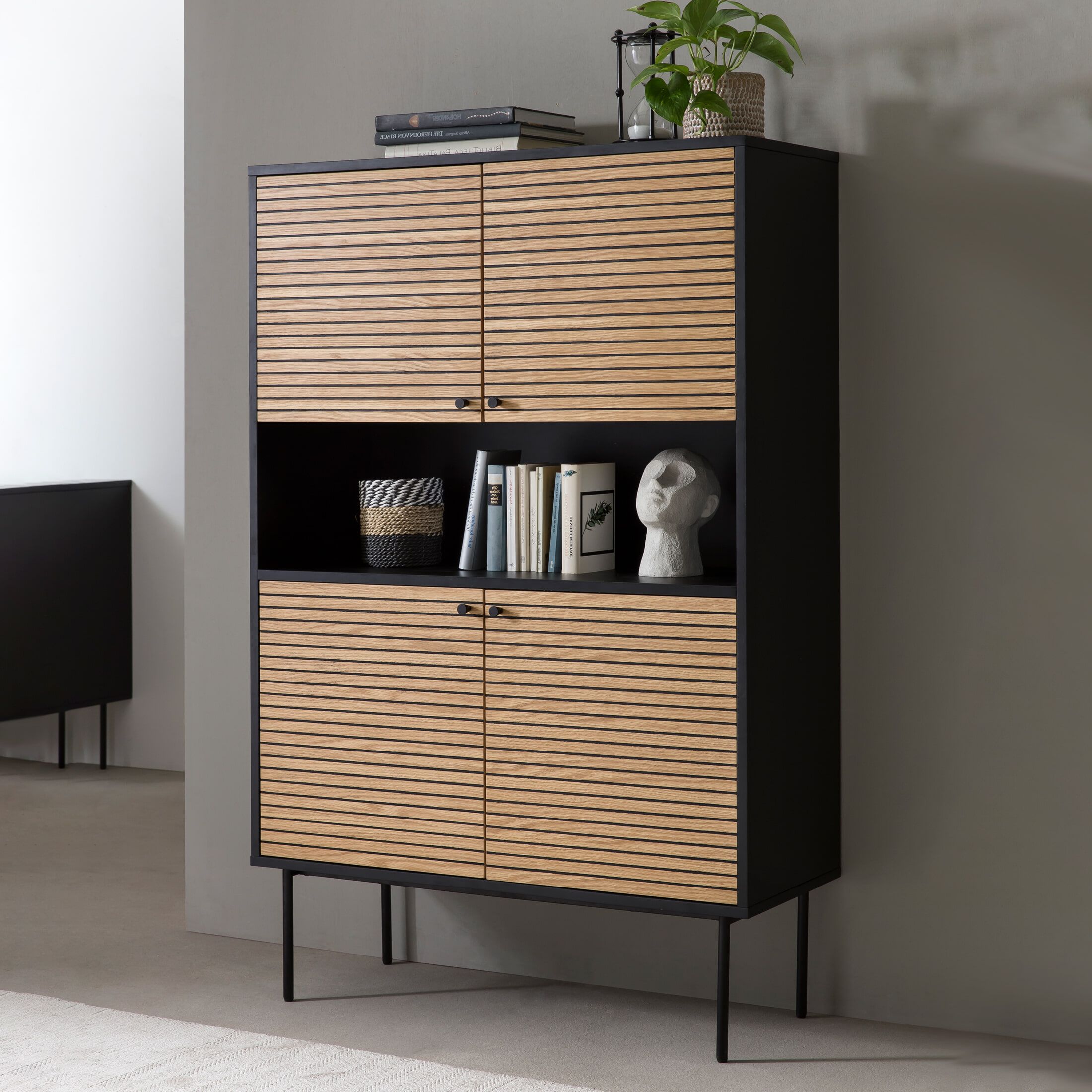 Artistiq Opbergkast Sega – Scandinavisch highboard 155 × 100 cm in hout‑look