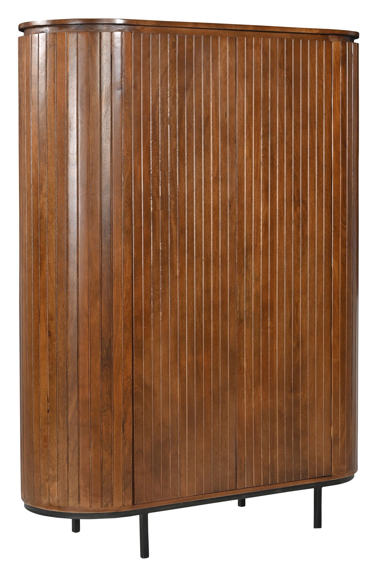 Artistiq Opbergkast Tiphany – Warm mangohout highboard met zwart metalen poten