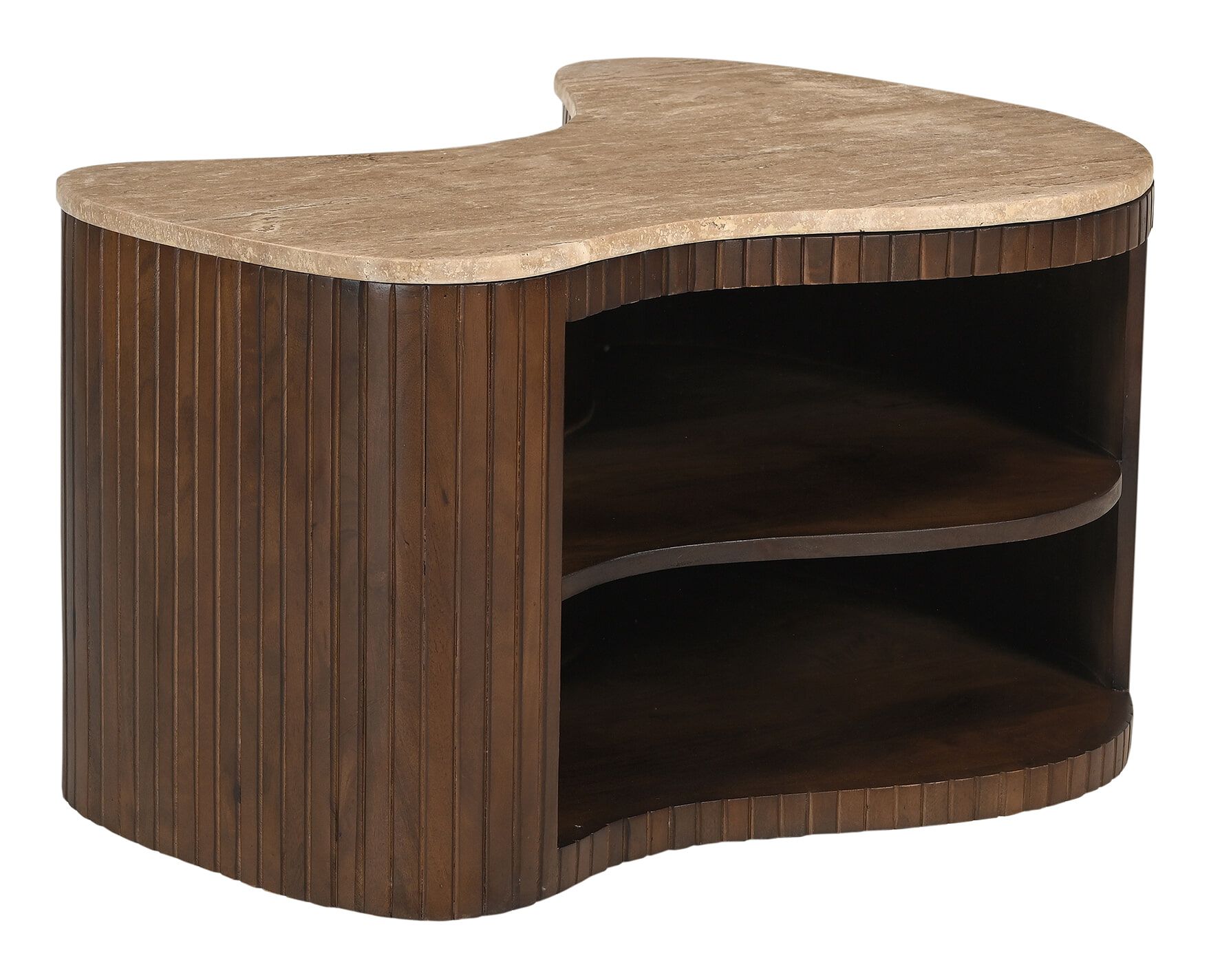 Artistiq Organische Salontafel & TV‑lowboard van massief mangohout – 60 × 40 cm, bruine warmte