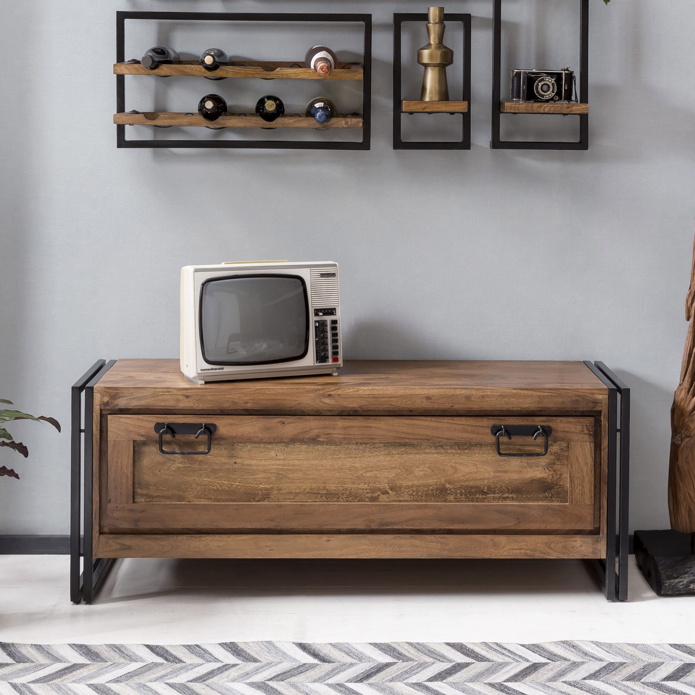 Artistiq Panama schoenenkast 130 cm – industriële elegantie in zwart