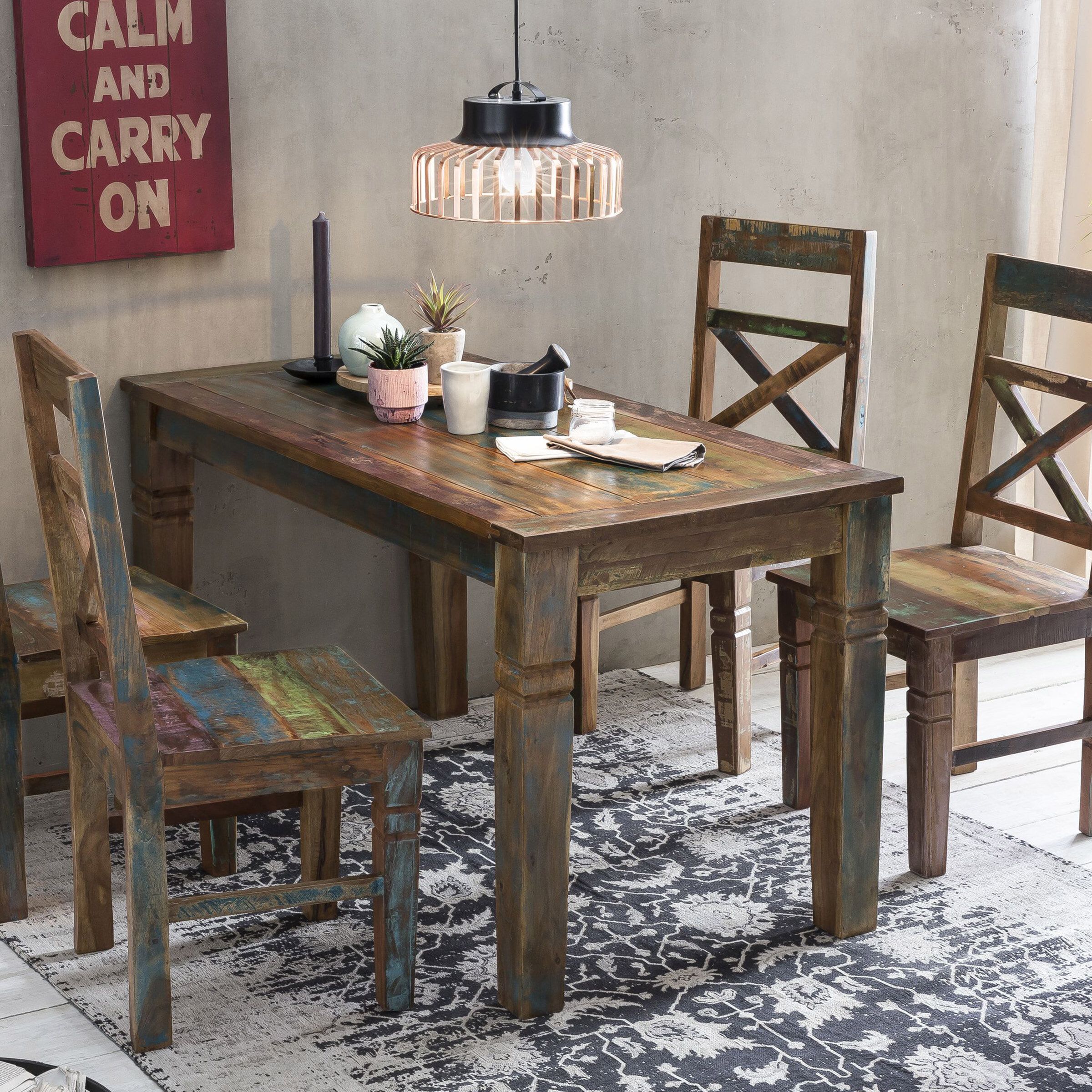 Artistiq Riverboat Vintage eettafel 140 × 70 cm – Authentiek, handgemaakt en duurzaam