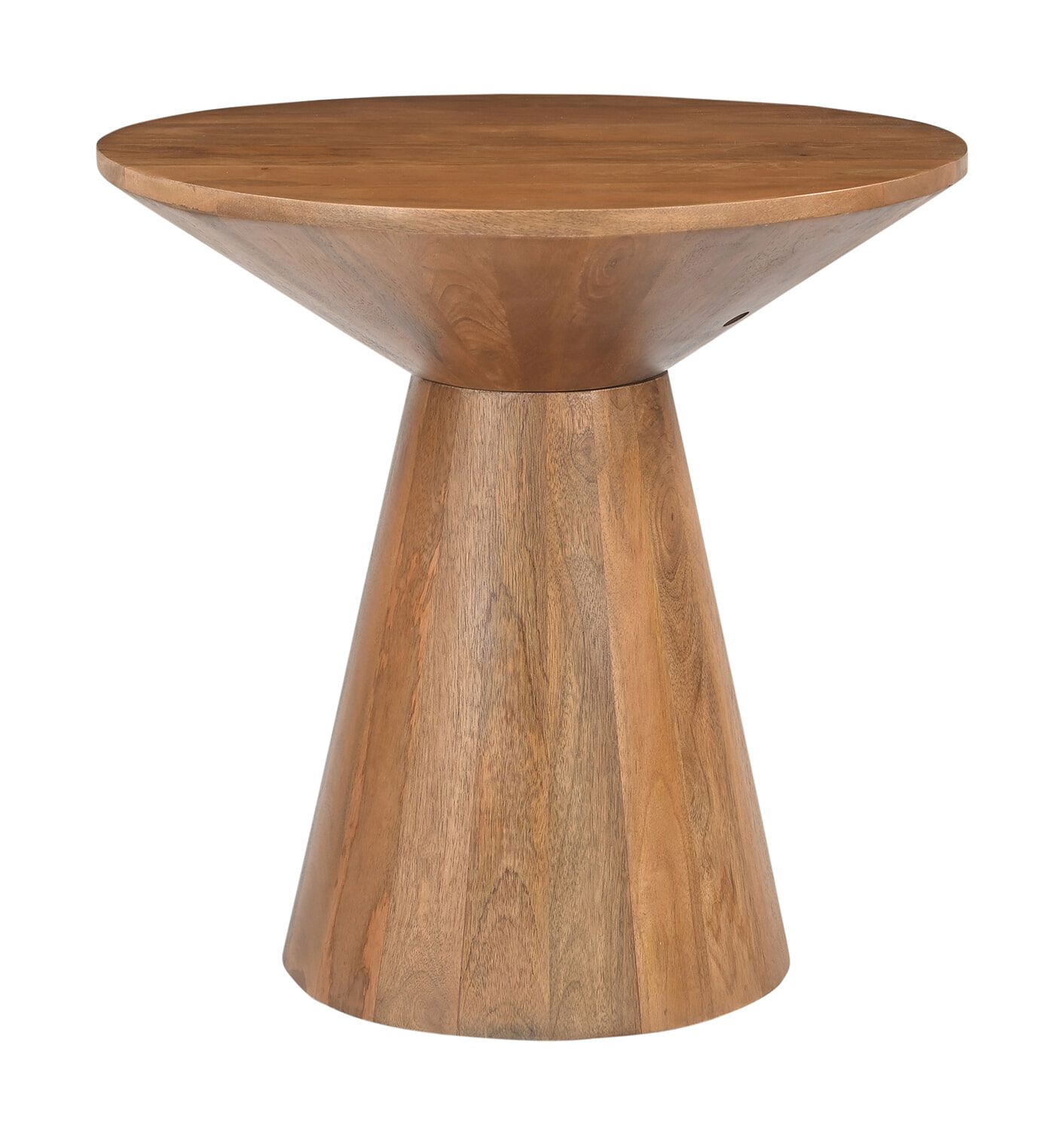 Artistiq Ronde Bijzettafel Elicia – Warme Mangohouten Elegantie, 60 cm