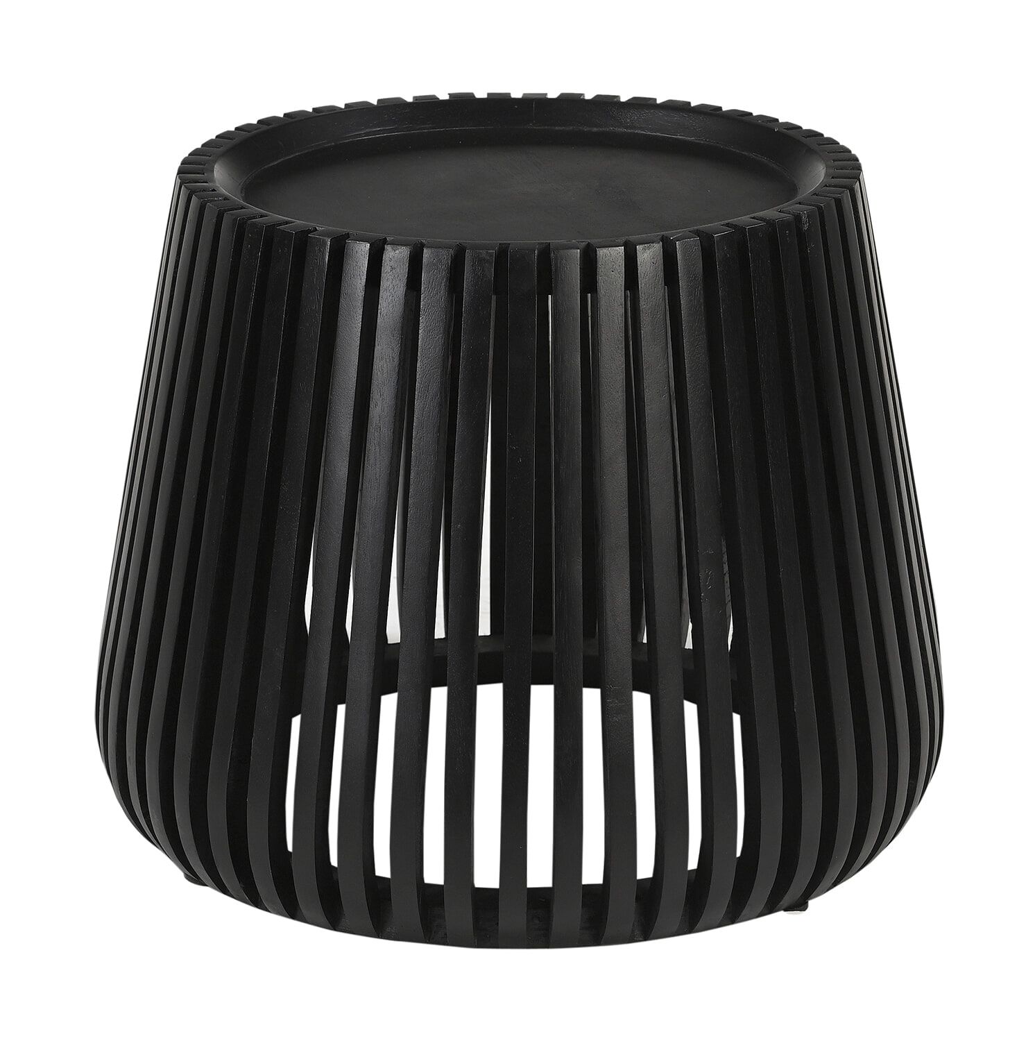 Artistiq ronde bijzettafel Eriverto – 50 cm mangohout, zwart