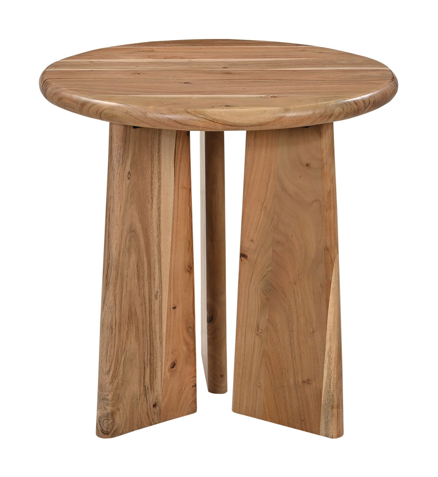 Artistiq ronde bijzettafel Sequia – massief acaciahout, 60 cm, bruine tint