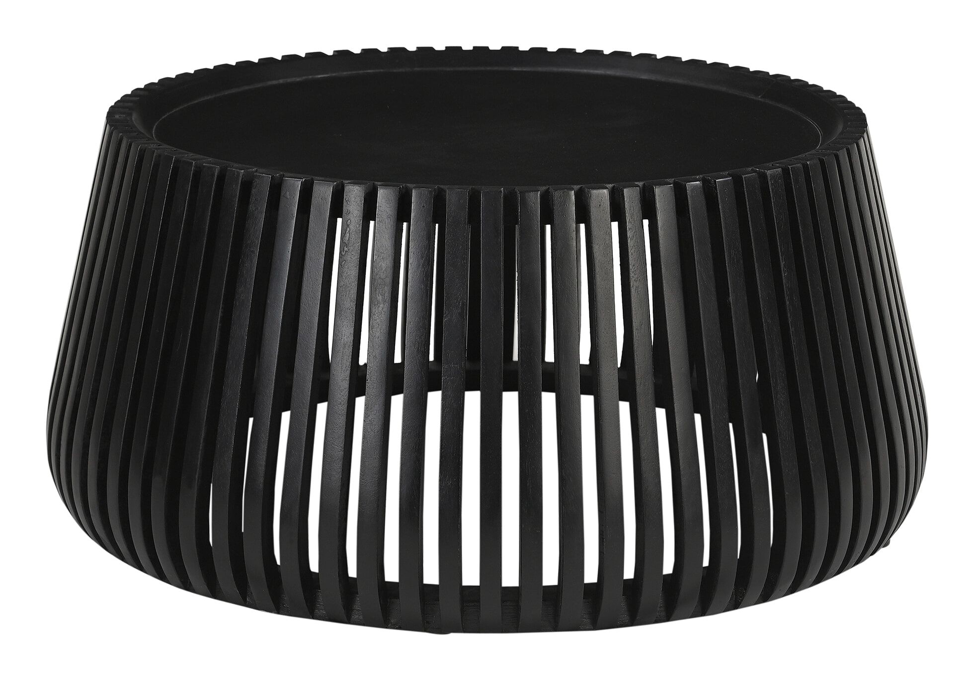 Artistiq ronde salontafel Eriverto – zwarte mangohout, 80 cm