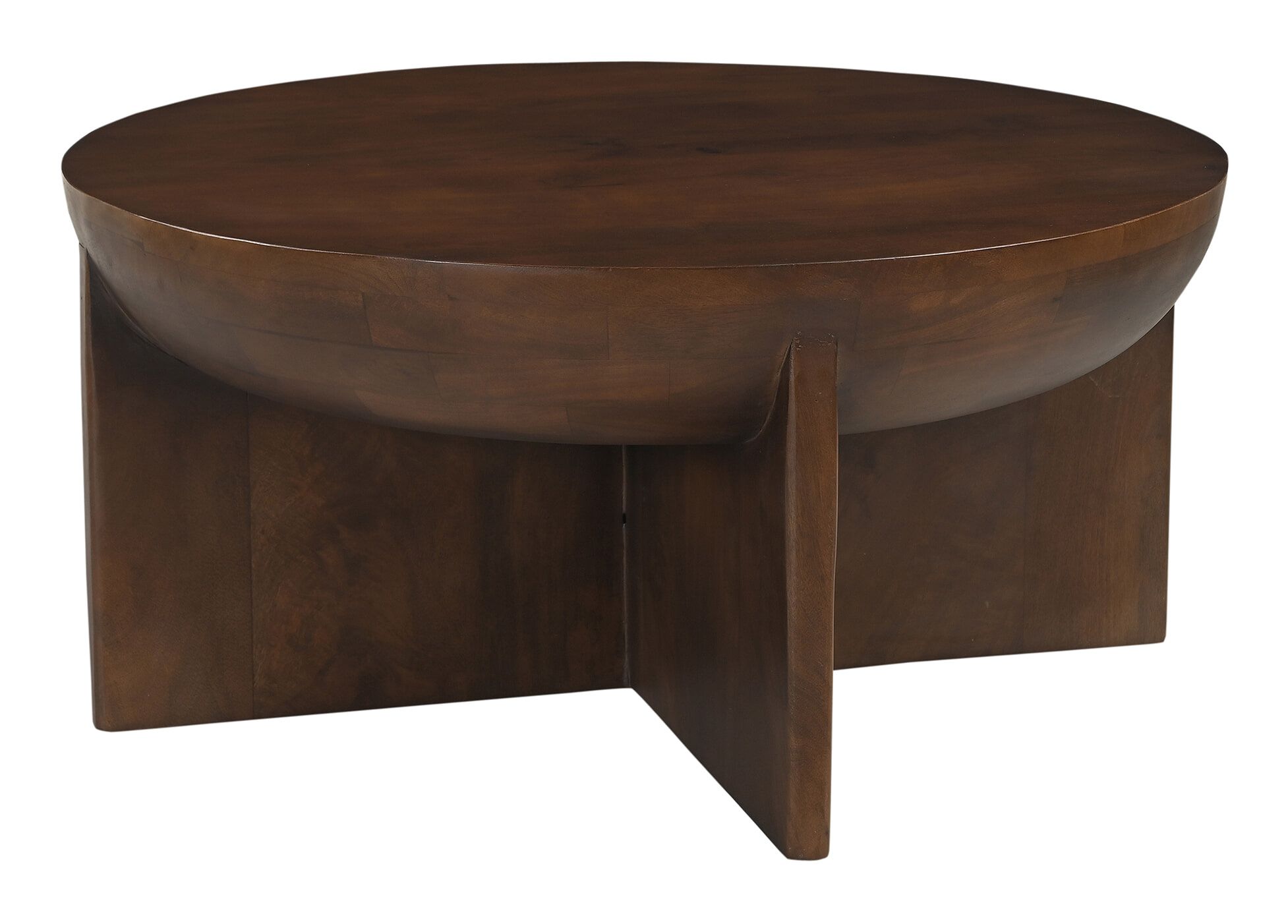 Artistiq Ronde Salontafel Makesha – 90 cm mangohout in warme bruine tint