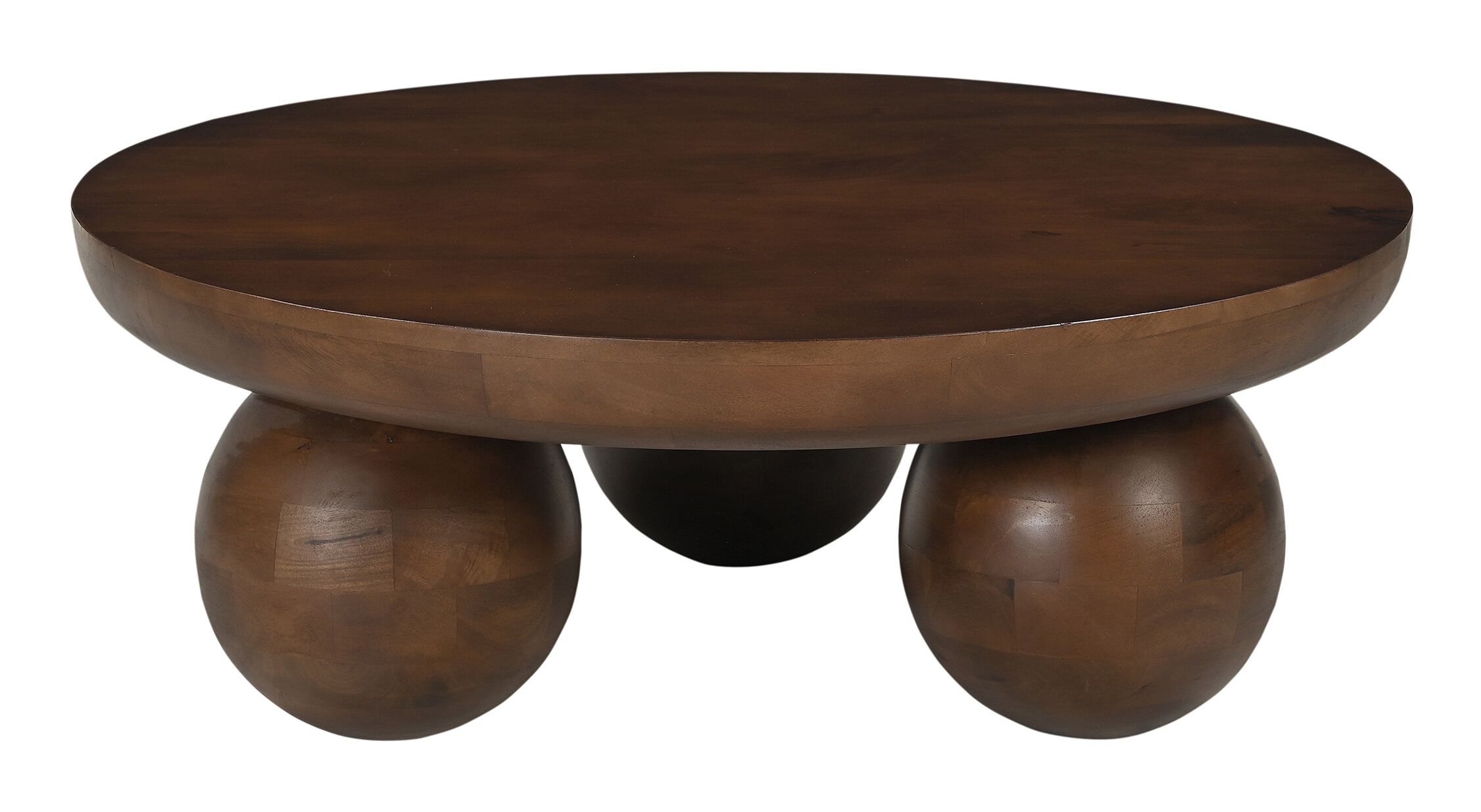 Artistiq ronde salontafel van mangohout – 90 cm, warmbruin