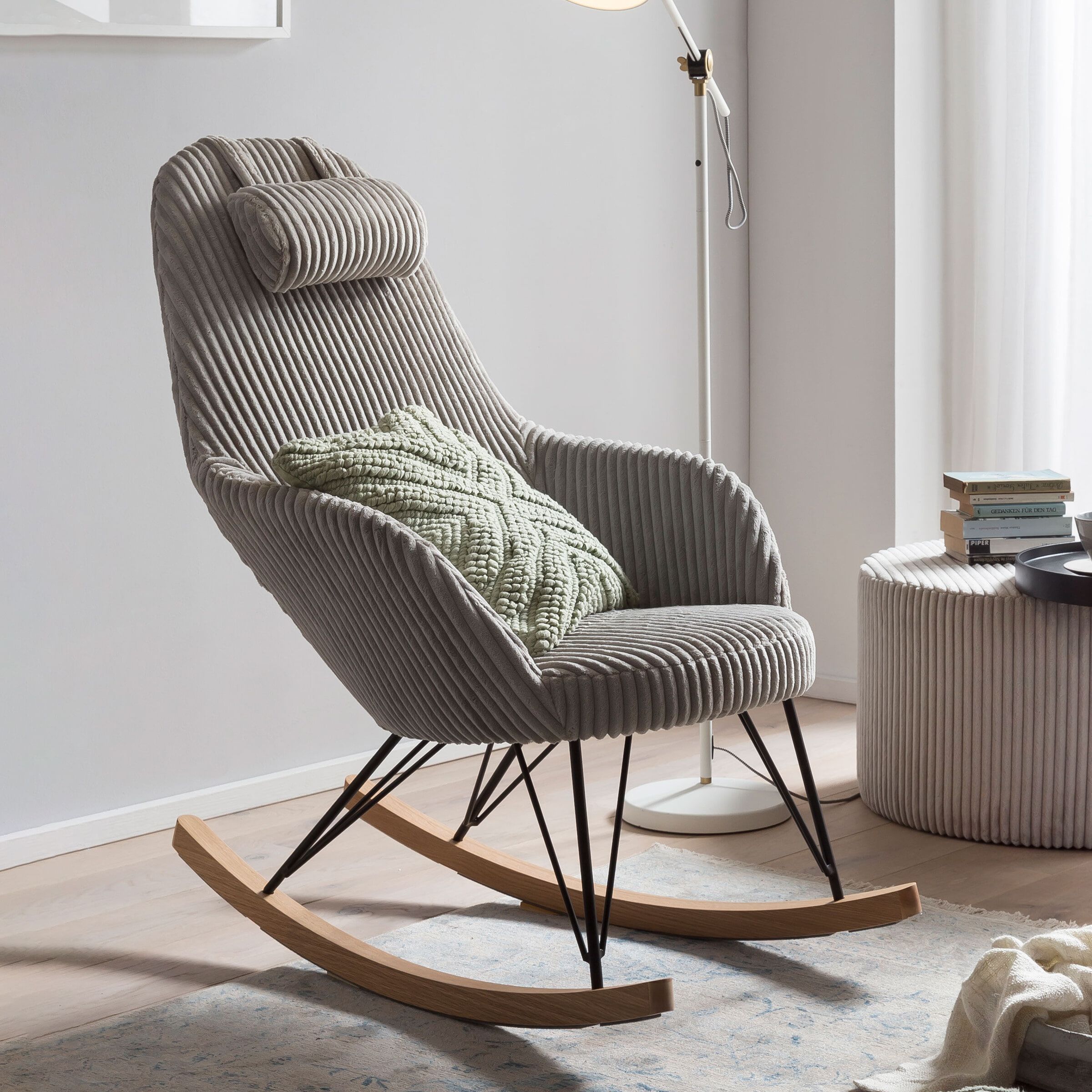 Artistiq Schommelstoel Jesús Rib – Scandinavisch comfort in stijlvol grijs