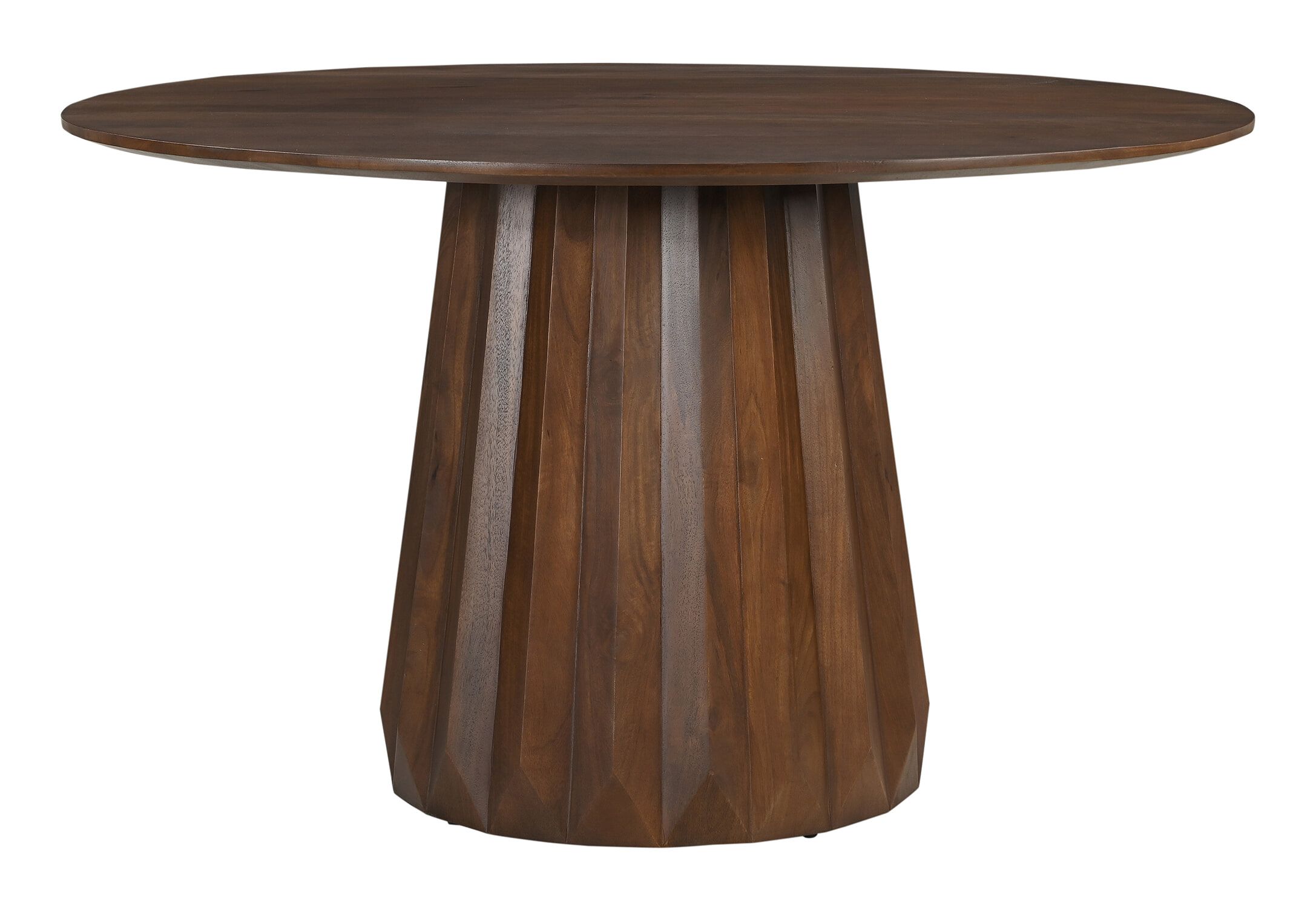 Artistiq Shawntel ronde eettafel – 130 cm massief mangohout, warme bruine kleur