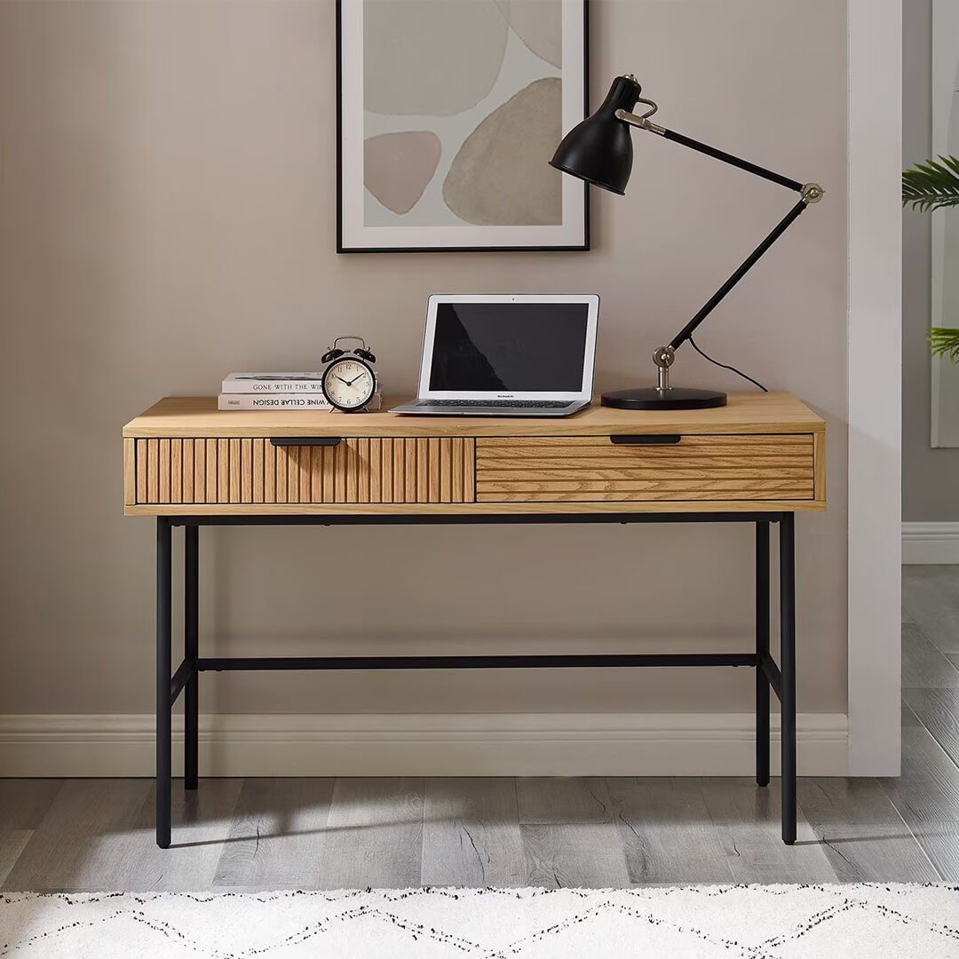 Artistiq Shoua Bureau 120 × 60 cm – Moderne Scandi‑stijl in warm bruin