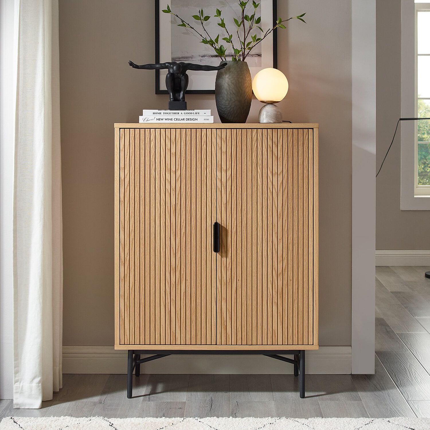 Artistiq Shoua Opbergkast in Eiken: Scandinavisch Design met Functionele Elegantie