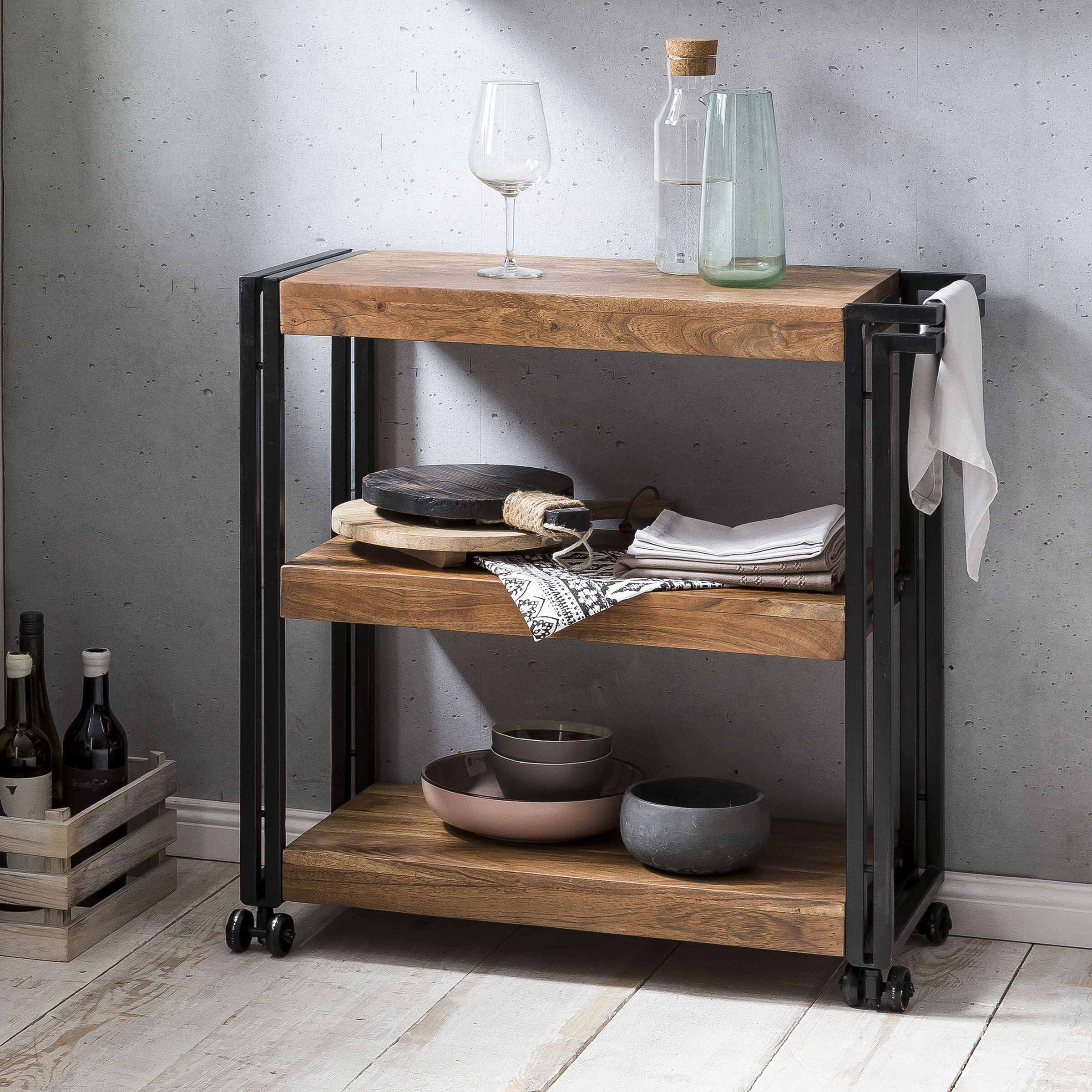 Artistiq Trolley Panama 80 × 80 cm – Flexibele keukenwagen in bruin