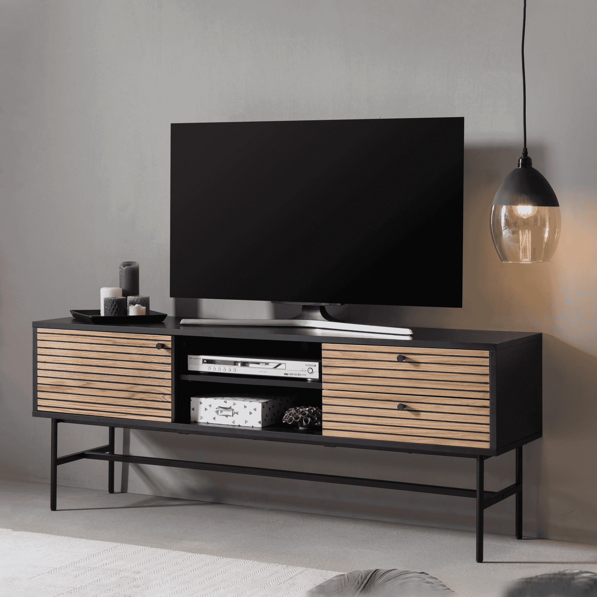 Artistiq TV-meubel Sega 150 cm – Modern Scandinavisch Lowboard in Zwart