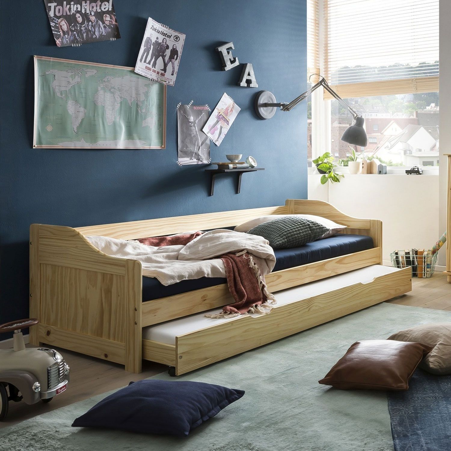Artistiq Uitschuifbed Katelan – Compact 90×200 cm met verborgen slaapruimte in massief grenenhout