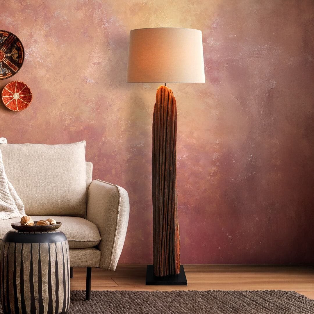 Artistiq Vloerlamp Autry Drijfhout – Bruine Maritieme Charme